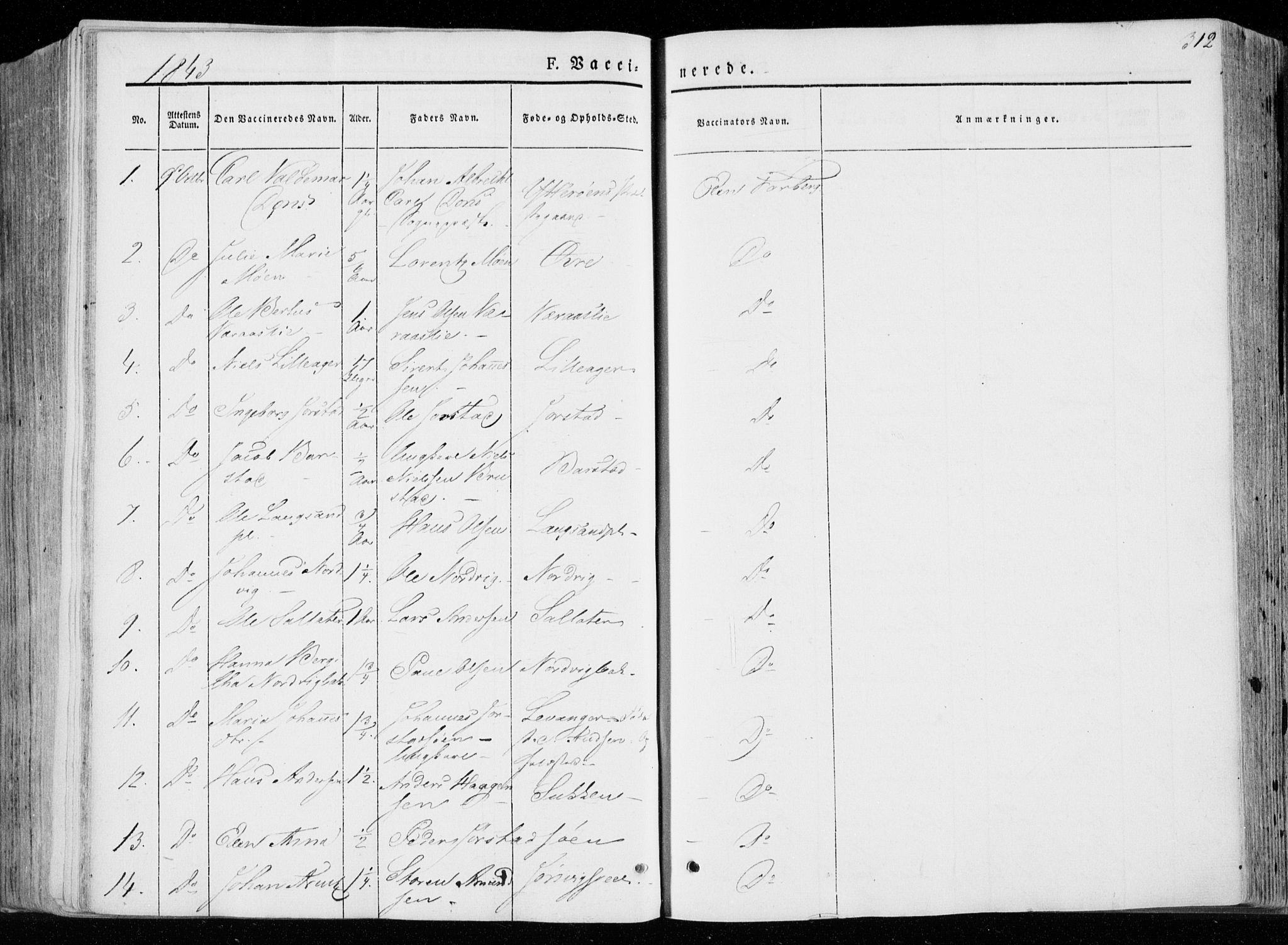 Ministerialprotokoller, klokkerbøker og fødselsregistre - Nord-Trøndelag, AV/SAT-A-1458/722/L0218: Parish register (official) no. 722A05, 1843-1868, p. 312