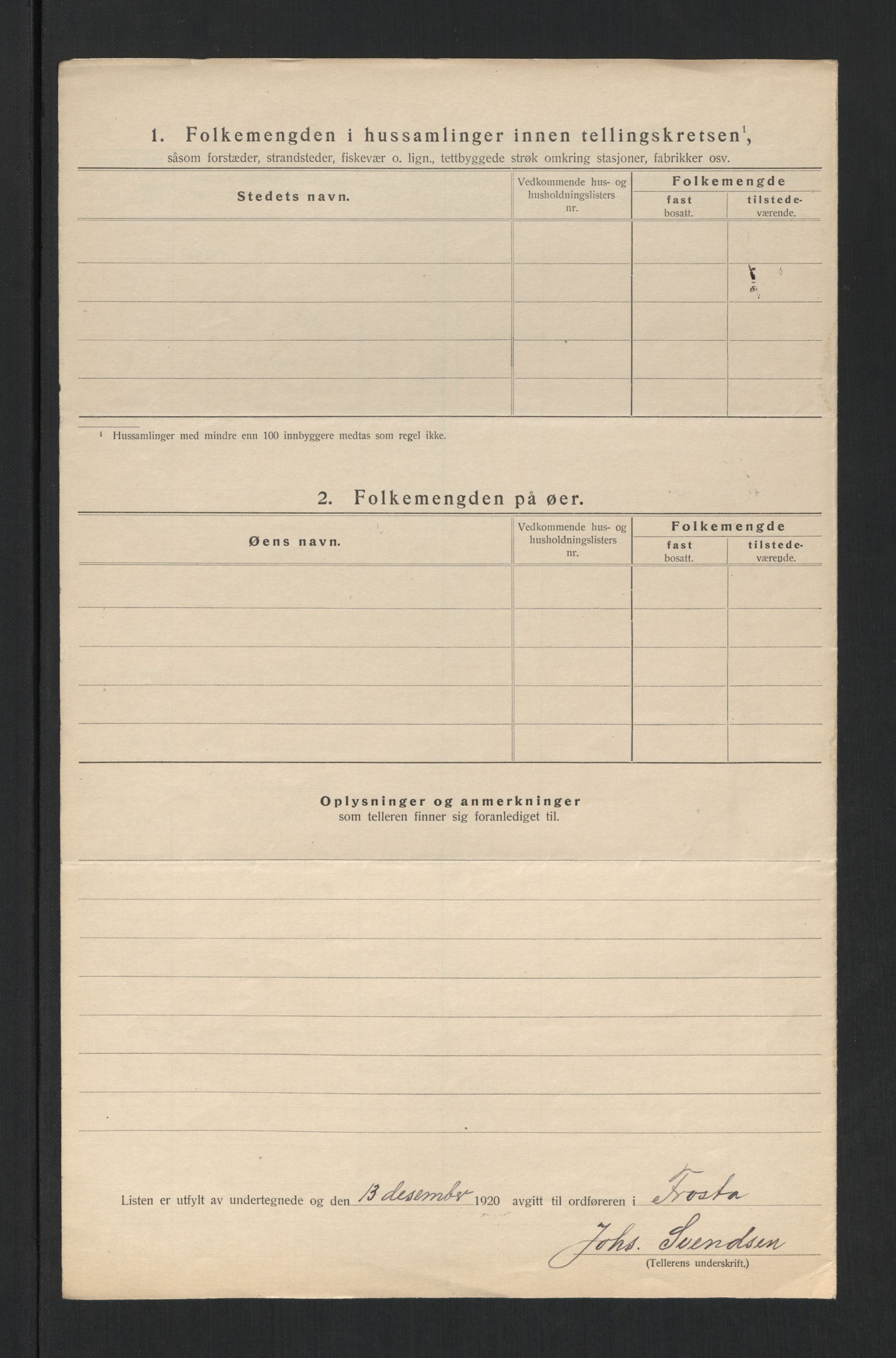 SAT, 1920 census for Frosta, 1920, p. 14