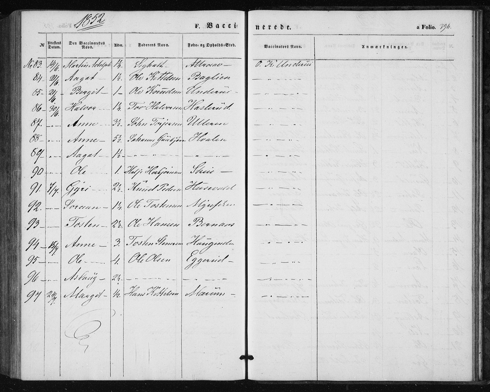 Tinn kirkebøker, SAKO/A-308/F/Fa/L0005: Parish register (official) no. I 5, 1844-1856, p. 396