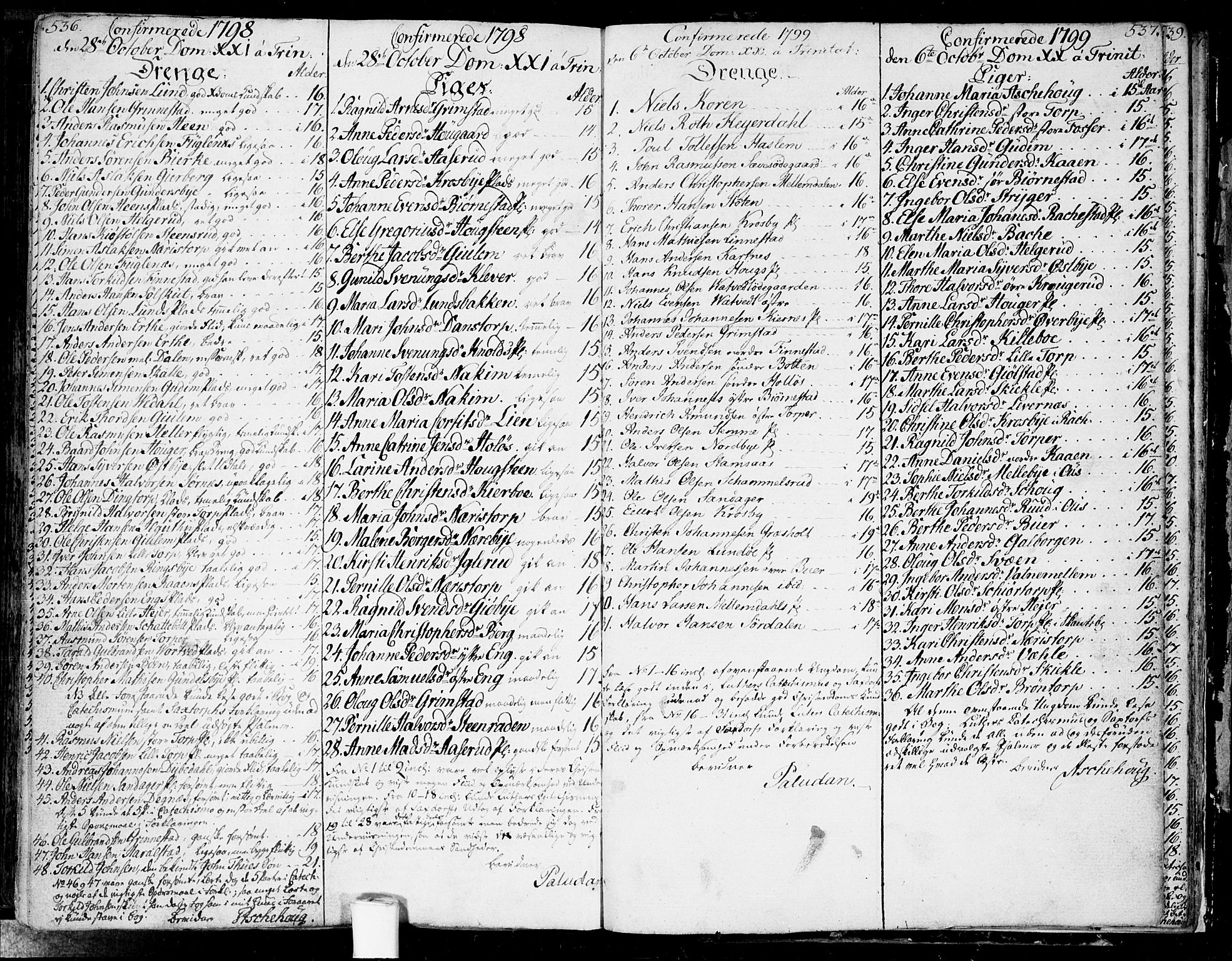 Rakkestad prestekontor Kirkebøker, SAO/A-2008/F/Fa/L0005: Parish register (official) no. I 5, 1784-1814, p. 536-537