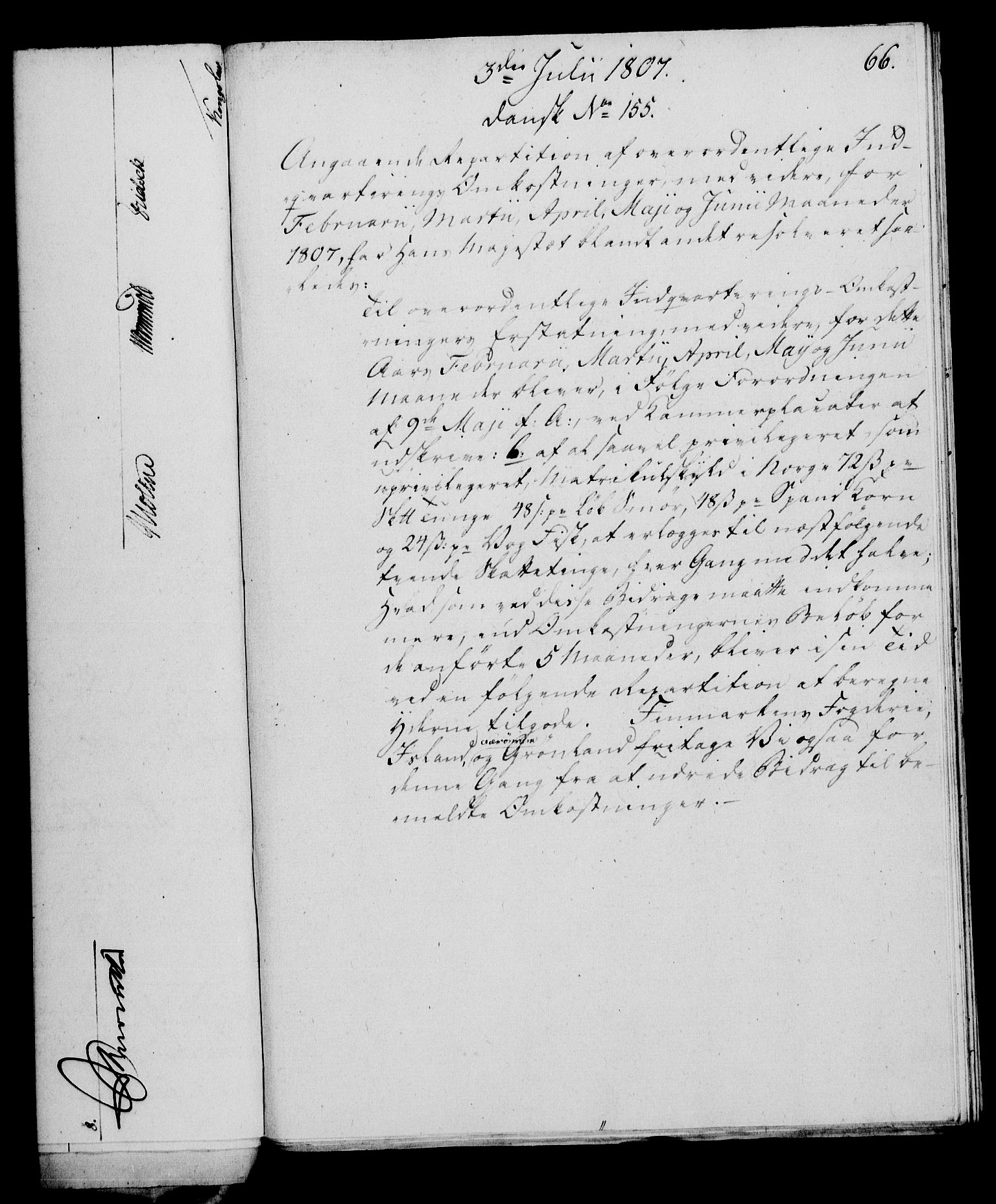 Rentekammeret, Kammerkanselliet, RA/EA-3111/G/Gf/Gfa/L0089: Norsk relasjons- og resolusjonsprotokoll (merket RK 52.89), 1807, p. 416
