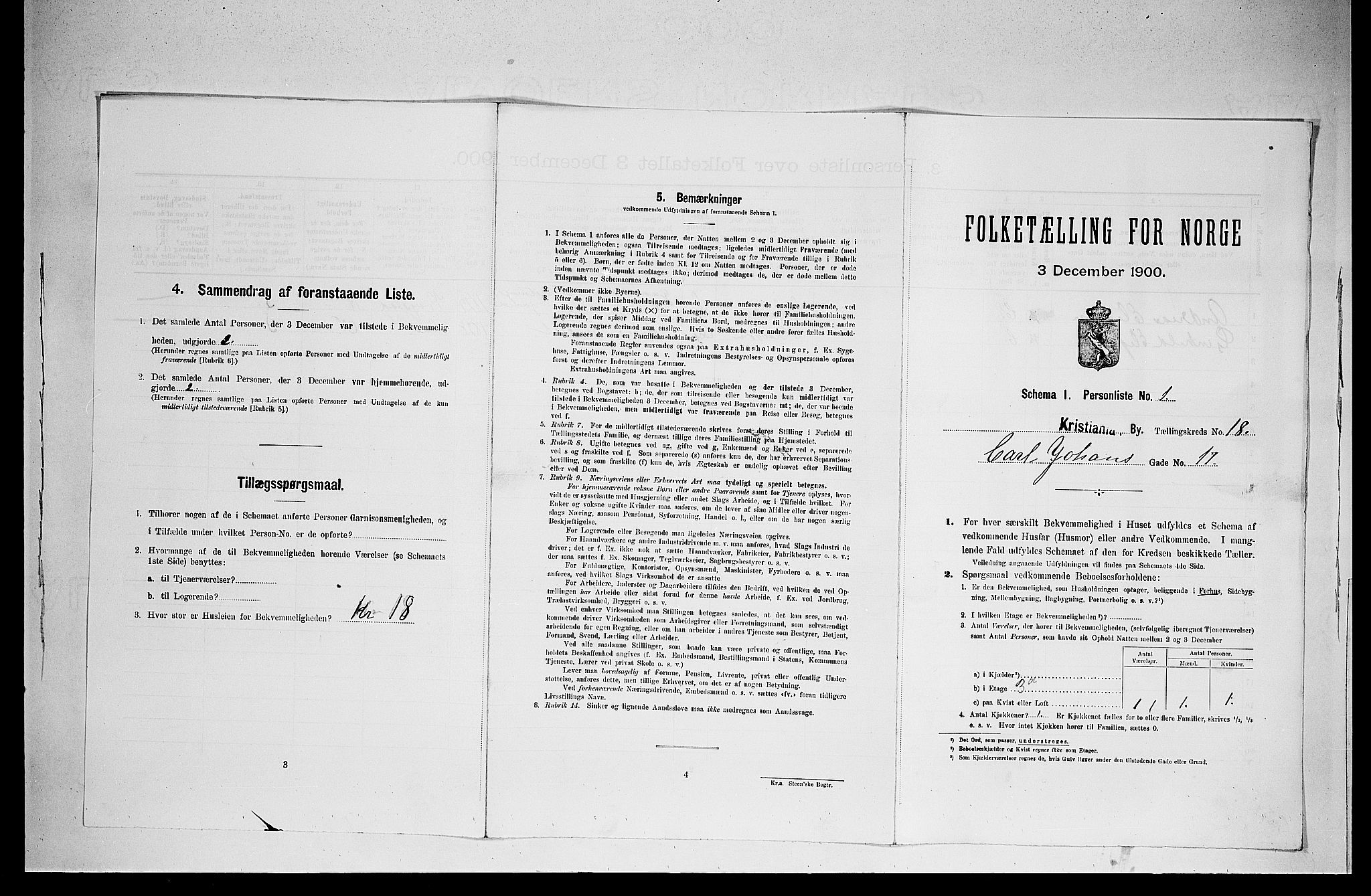 SAO, 1900 census for Kristiania, 1900, p. 11408