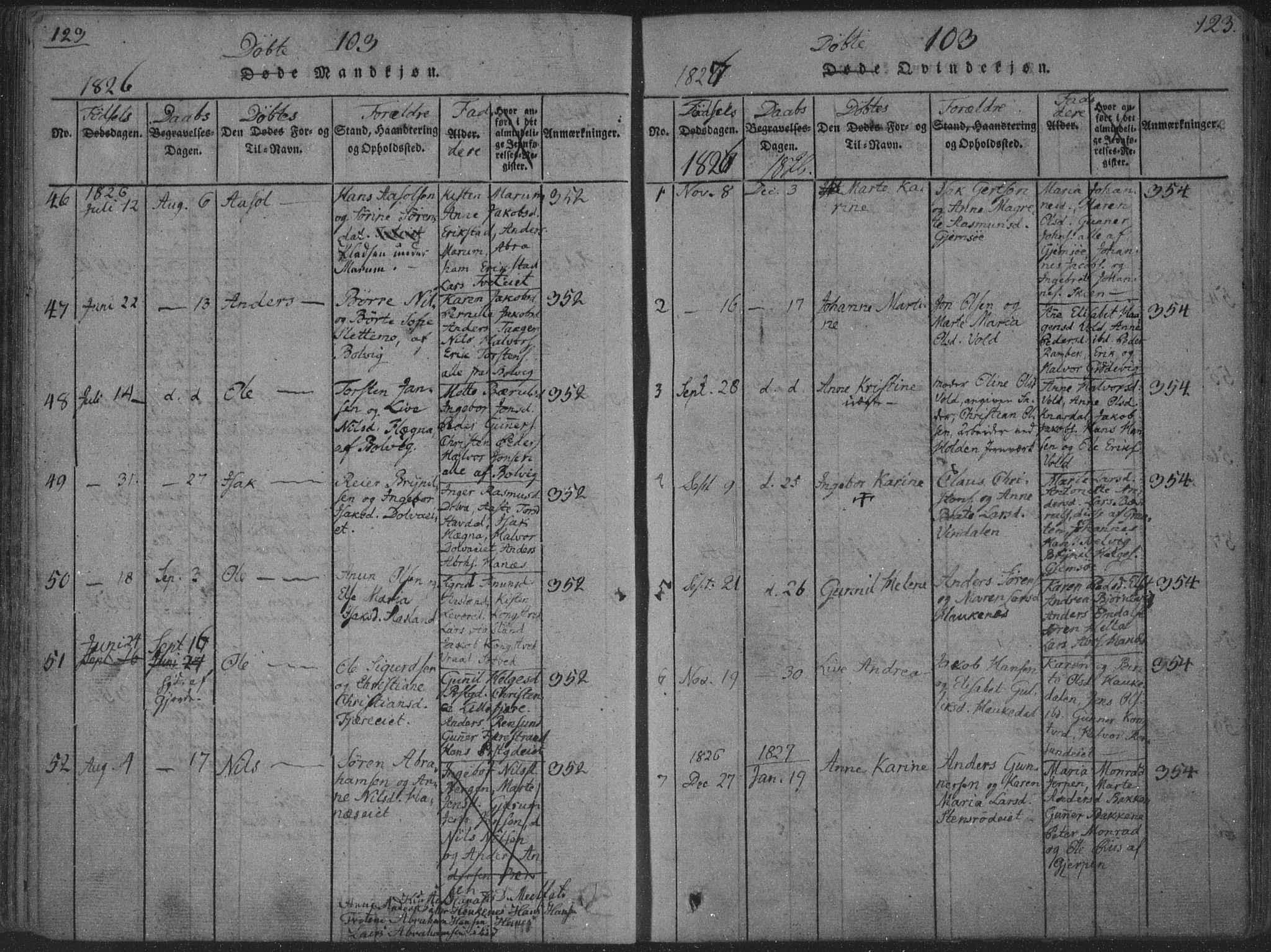 Solum kirkebøker, SAKO/A-306/F/Fa/L0004: Parish register (official) no. I 4, 1814-1833, p. 123