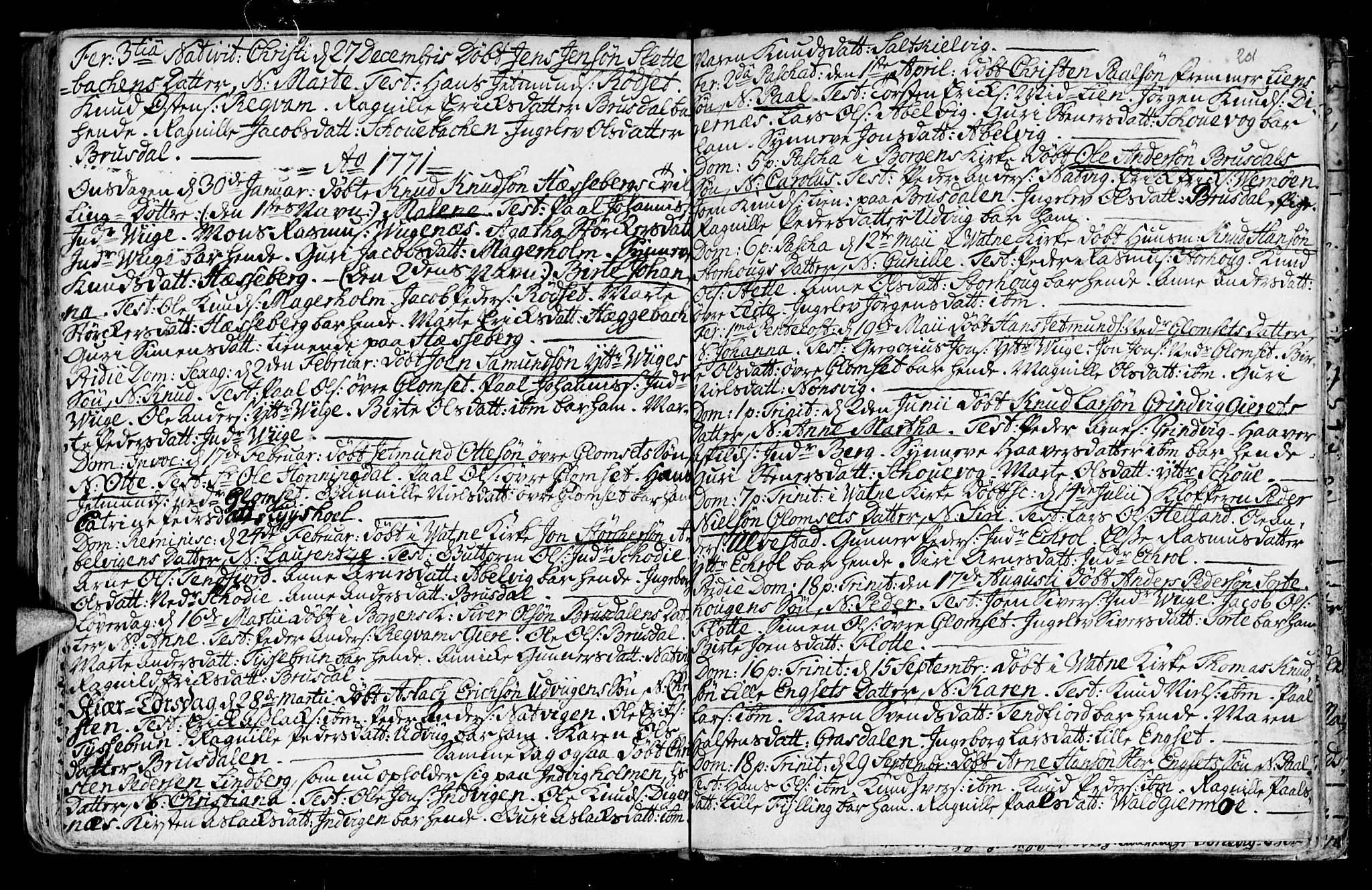 Ministerialprotokoller, klokkerbøker og fødselsregistre - Møre og Romsdal, SAT/A-1454/524/L0349: Parish register (official) no. 524A01, 1698-1779, p. 201