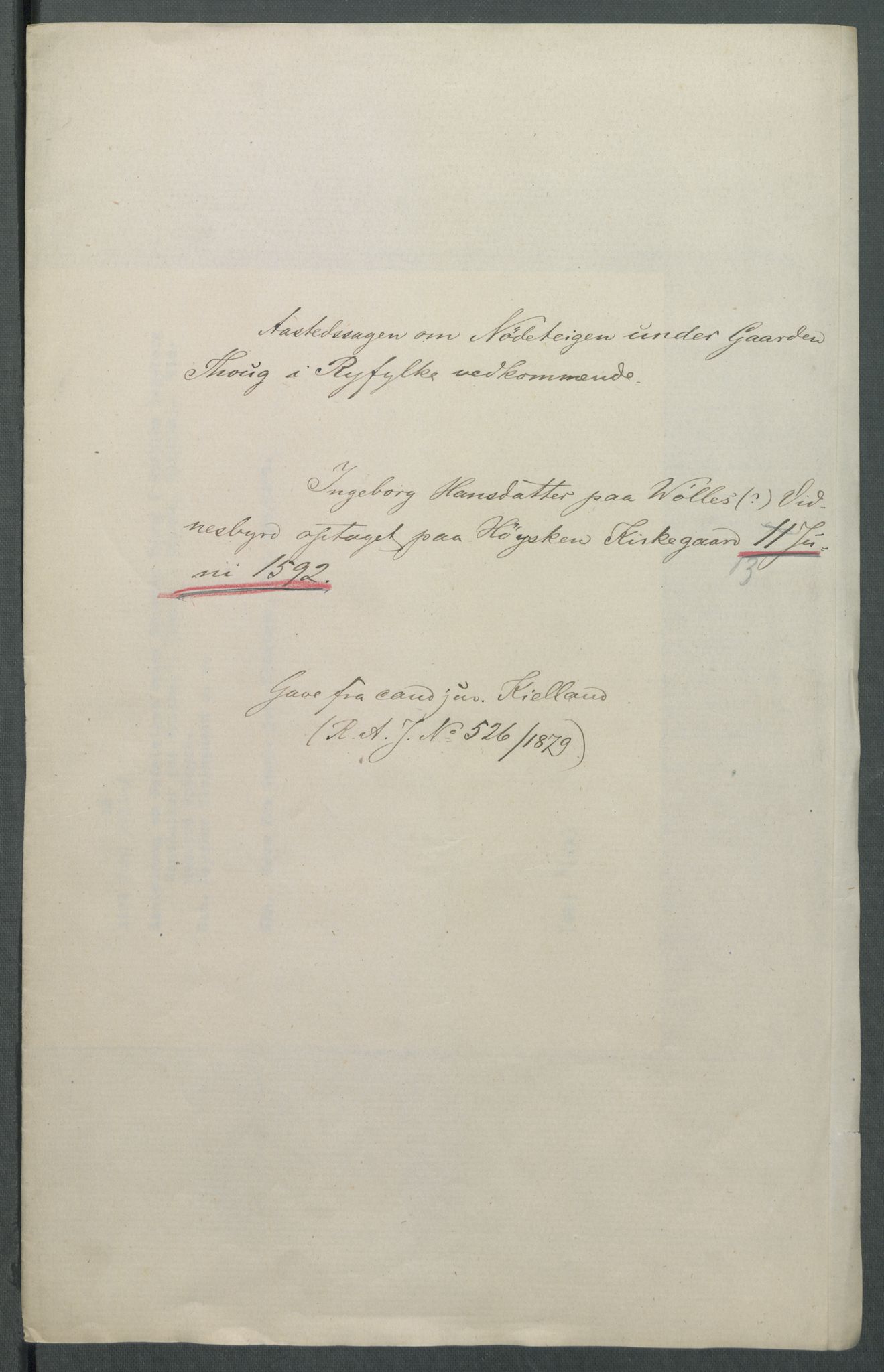 Riksarkivets diplomsamling, AV/RA-EA-5965/F02/L0096: Dokumenter, 1592, p. 33