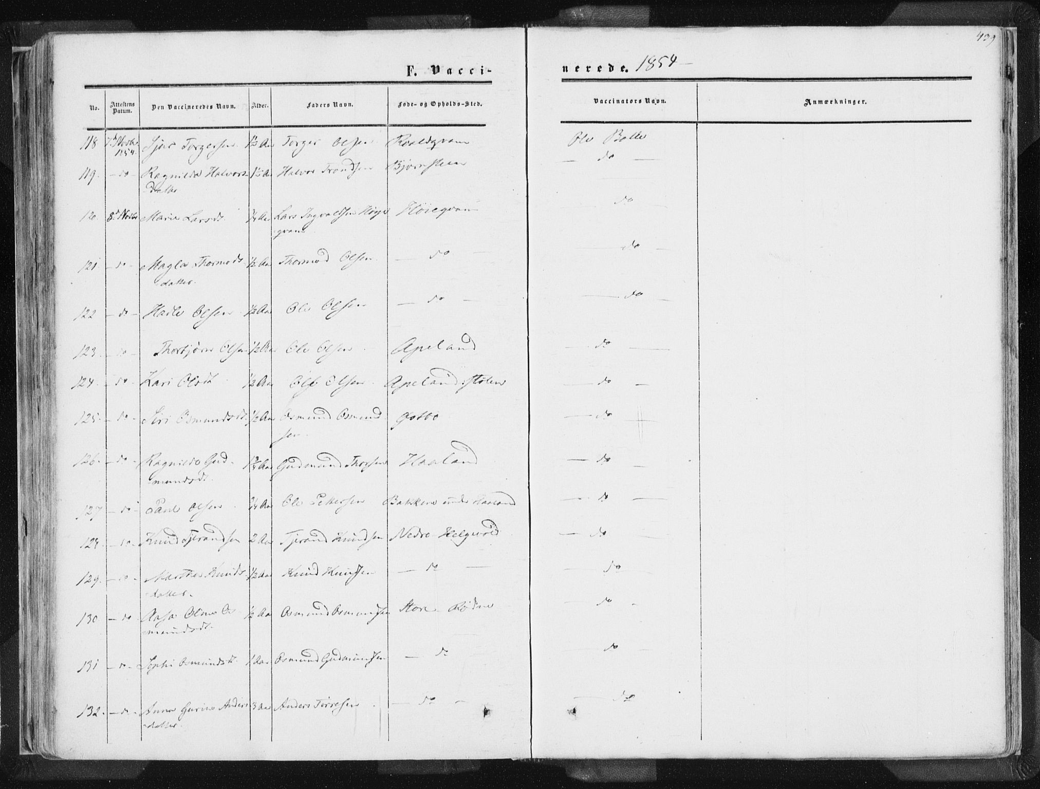 Vikedal sokneprestkontor, AV/SAST-A-101840/01/IV: Parish register (official) no. A 6.2, 1851-1867, p. 439