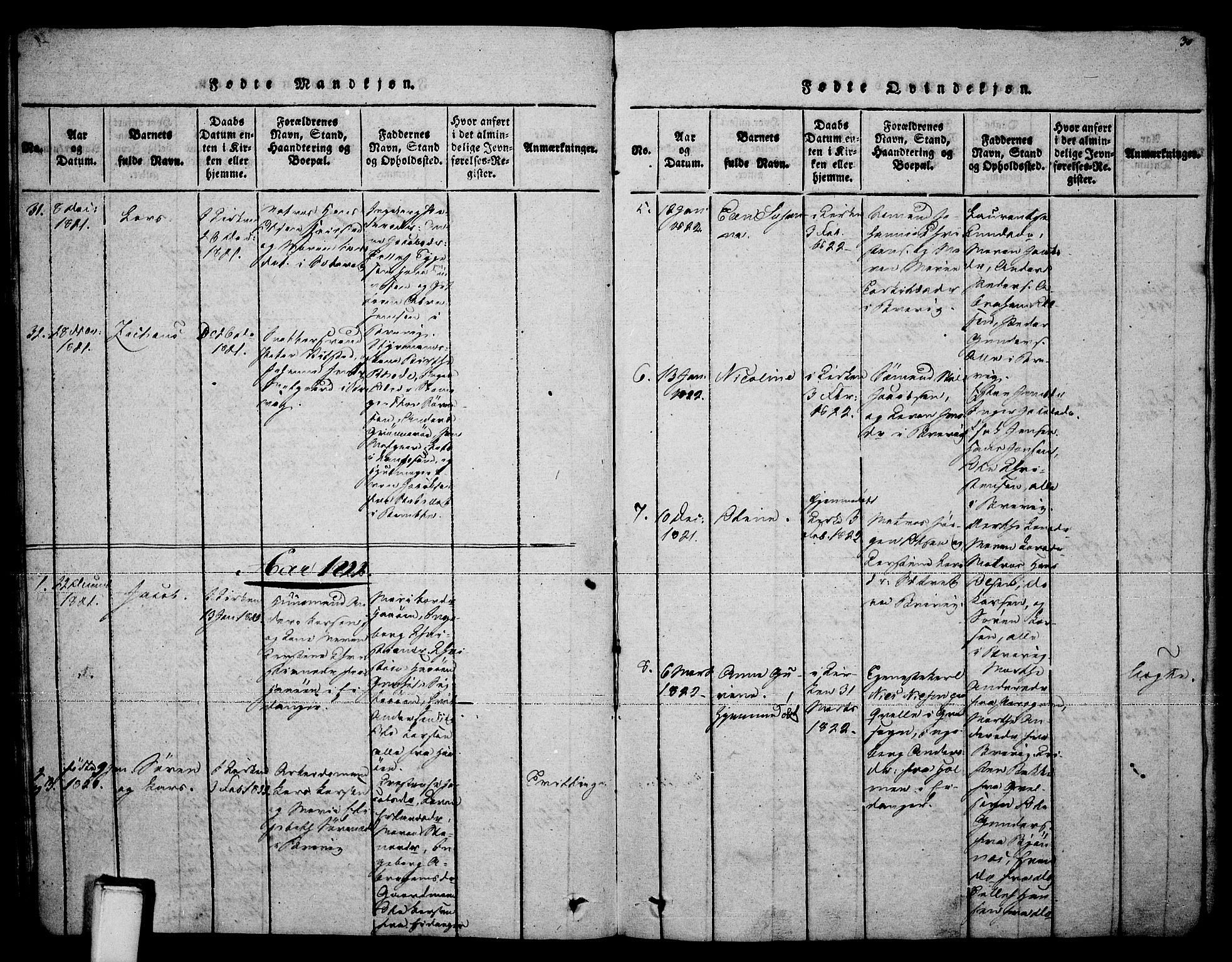 Brevik kirkebøker, SAKO/A-255/F/Fa/L0004: Parish register (official) no. 4, 1814-1846, p. 30