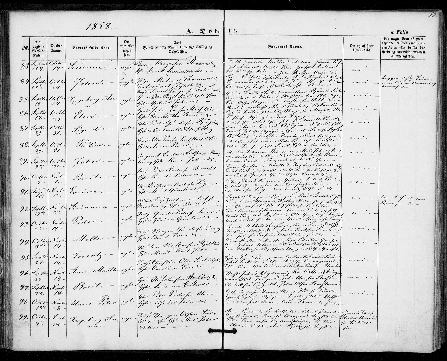 Ministerialprotokoller, klokkerbøker og fødselsregistre - Nord-Trøndelag, SAT/A-1458/703/L0028: Parish register (official) no. 703A01, 1850-1862, p. 52