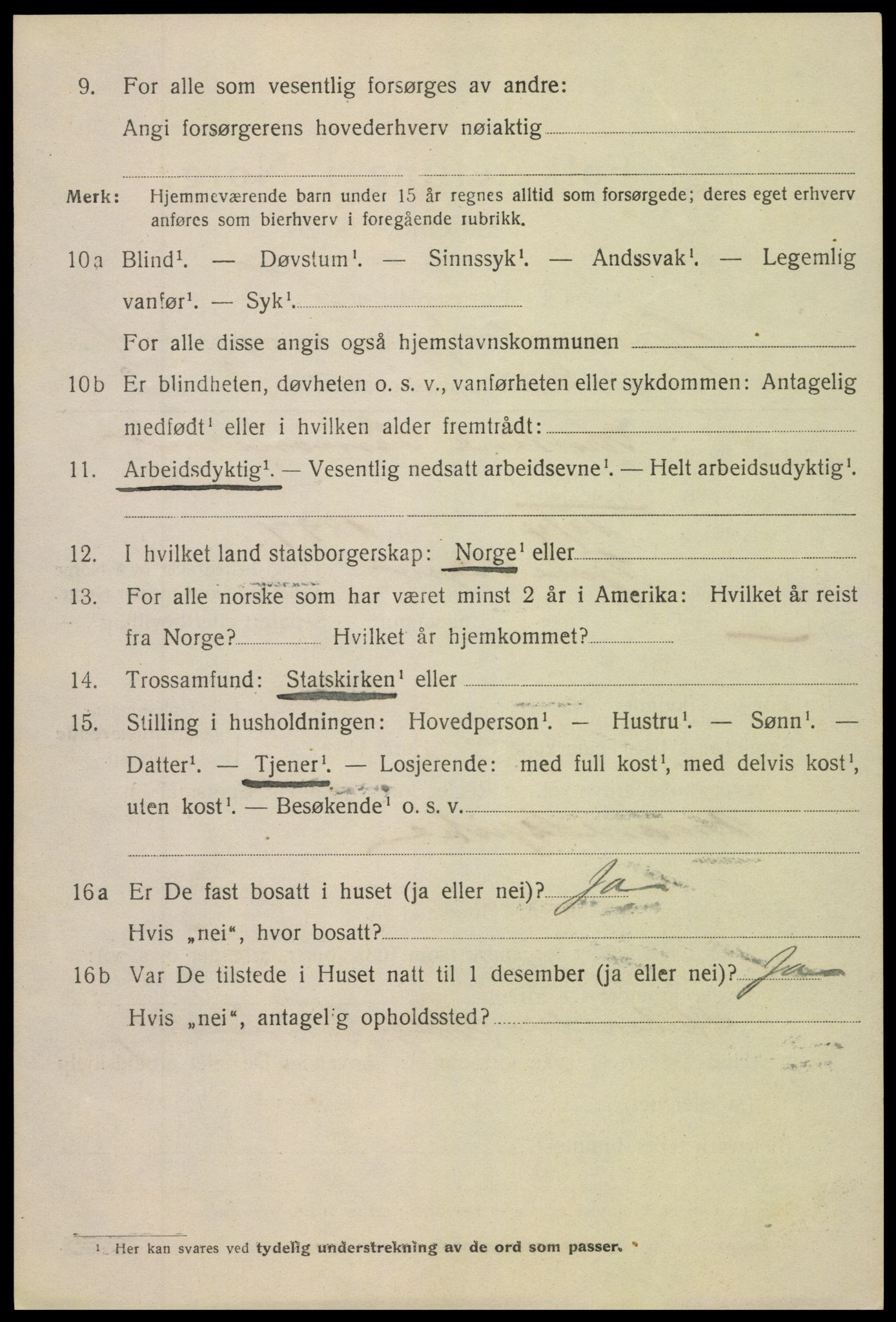 SAK, 1920 census for Grimstad, 1920, p. 5828