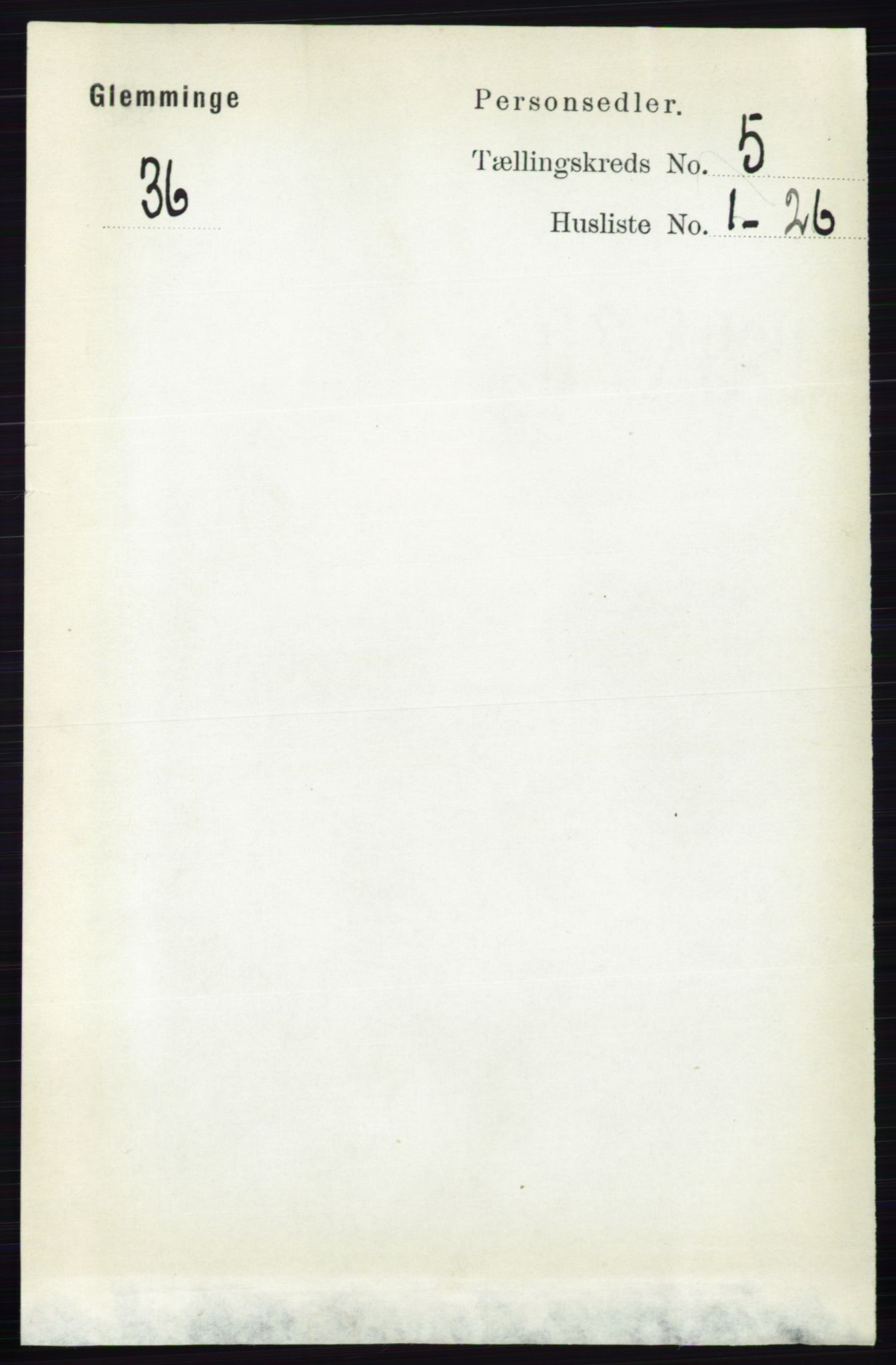 RA, 1891 census for 0132 Glemmen, 1891, p. 6047