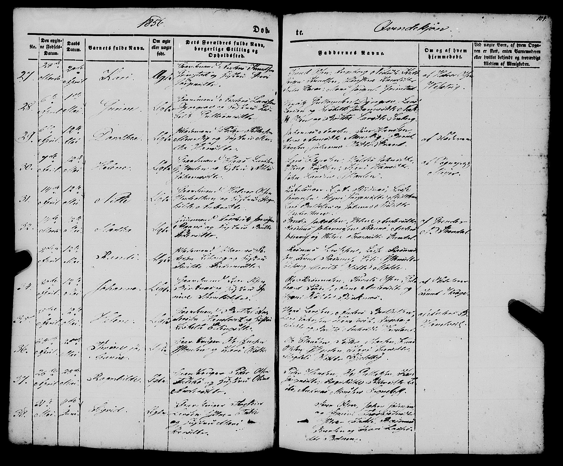 Gulen sokneprestembete, AV/SAB-A-80201/H/Haa/Haaa/L0021: Parish register (official) no. A 21, 1848-1858, p. 104