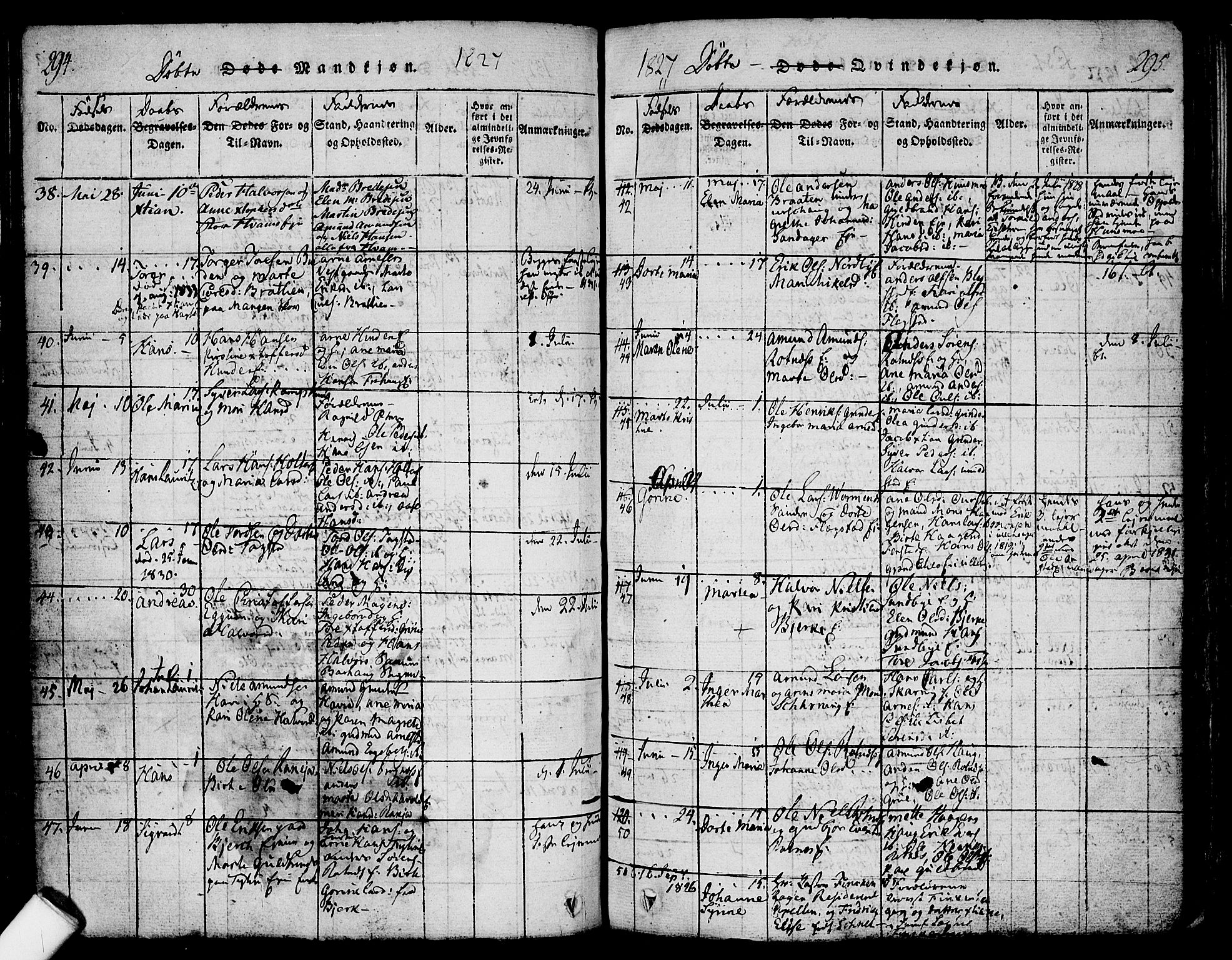 Nes prestekontor Kirkebøker, AV/SAO-A-10410/F/Fa/L0005: Parish register (official) no. I 5, 1815-1835, p. 294-295