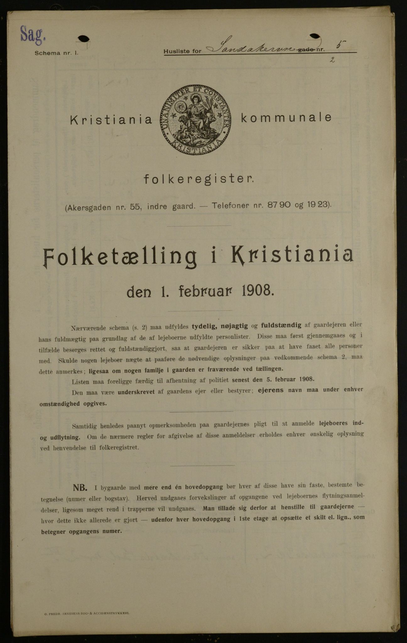 OBA, Municipal Census 1908 for Kristiania, 1908, p. 78105