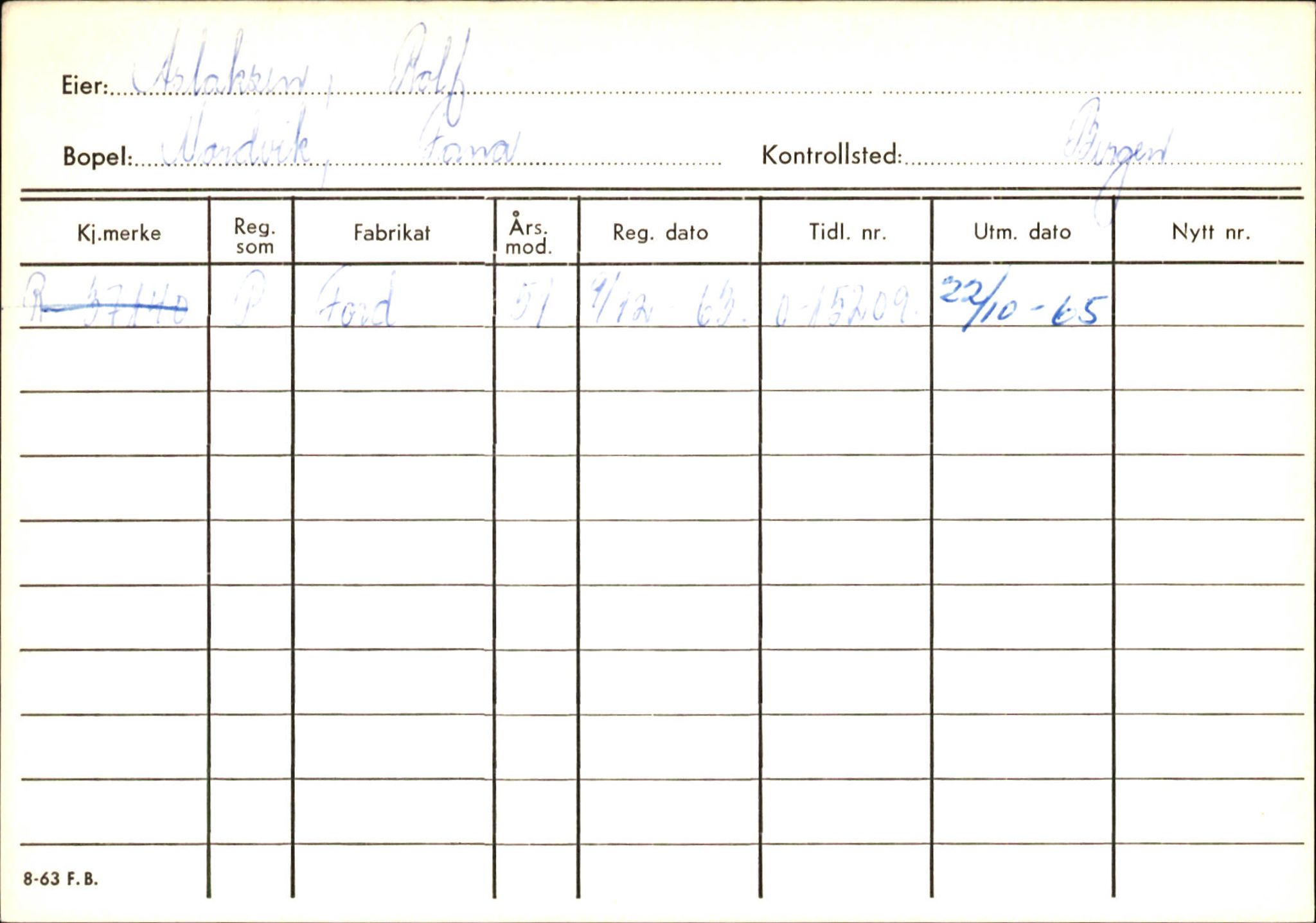 Statens vegvesen, Hordaland vegkontor, AV/SAB-A-5201/2/Ha/L0002: R-eierkort A, 1920-1971, p. 1193