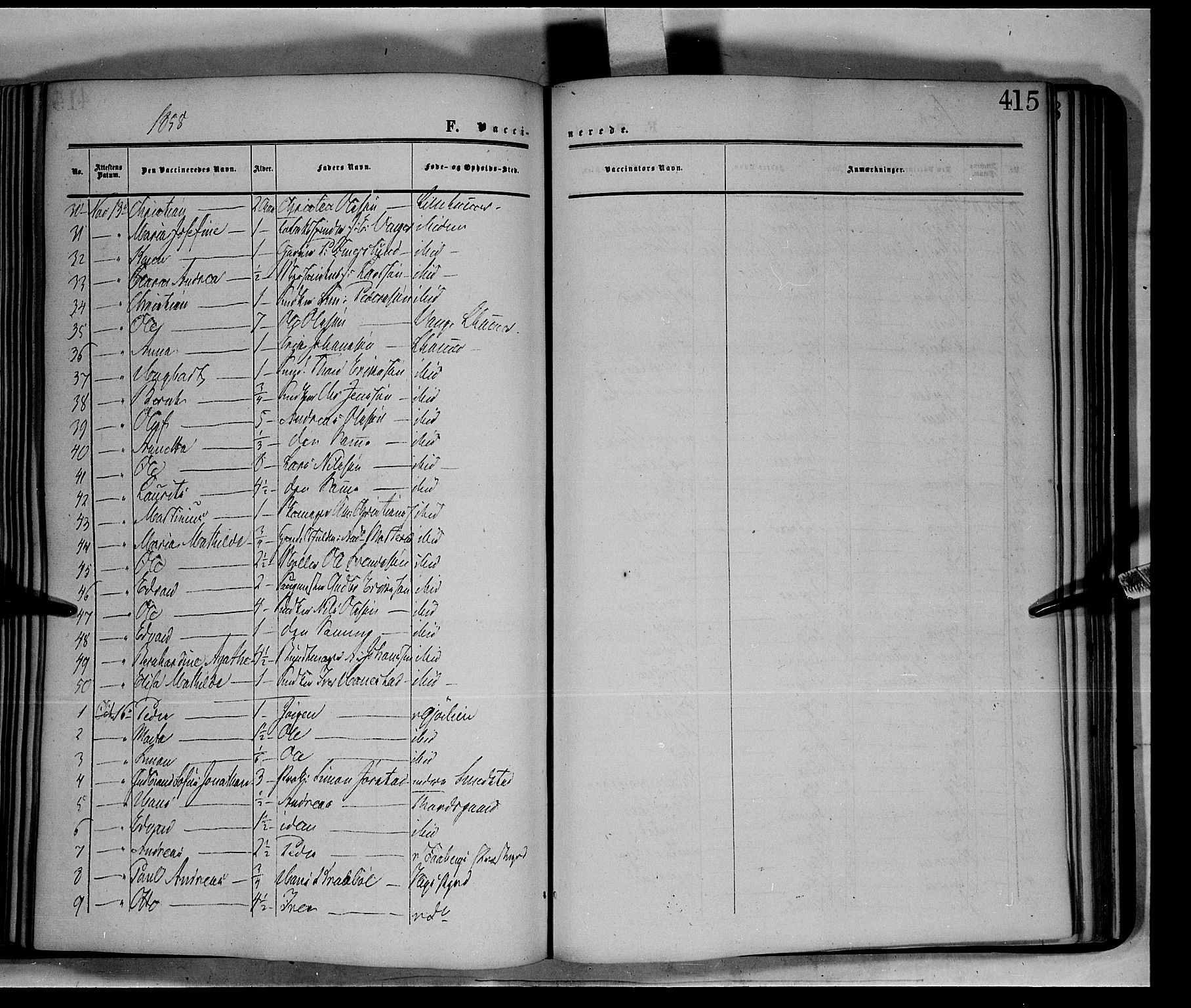 Fåberg prestekontor, SAH/PREST-086/H/Ha/Haa/L0006: Parish register (official) no. 6B, 1855-1867, p. 415