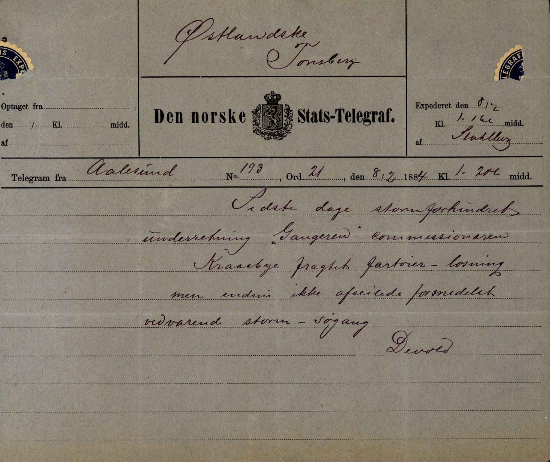 Pa 63 - Østlandske skibsassuranceforening, VEMU/A-1079/G/Ga/L0017/0011: Havaridokumenter / Andover, Amicitia, Bratsberg, Ganger Rolf, 1884, p. 124