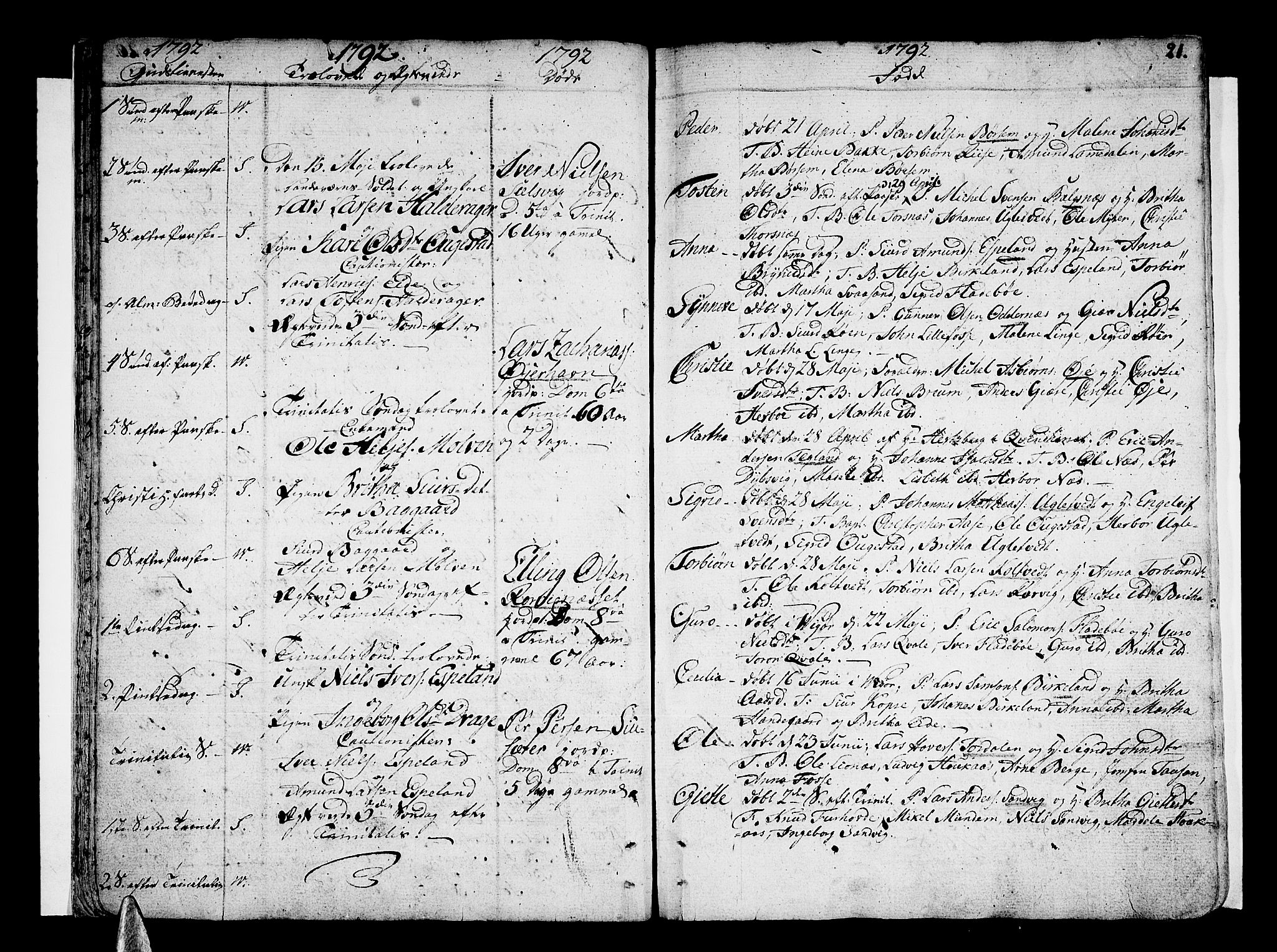 Strandebarm sokneprestembete, AV/SAB-A-78401/H/Haa: Parish register (official) no. A 4, 1788-1817, p. 21