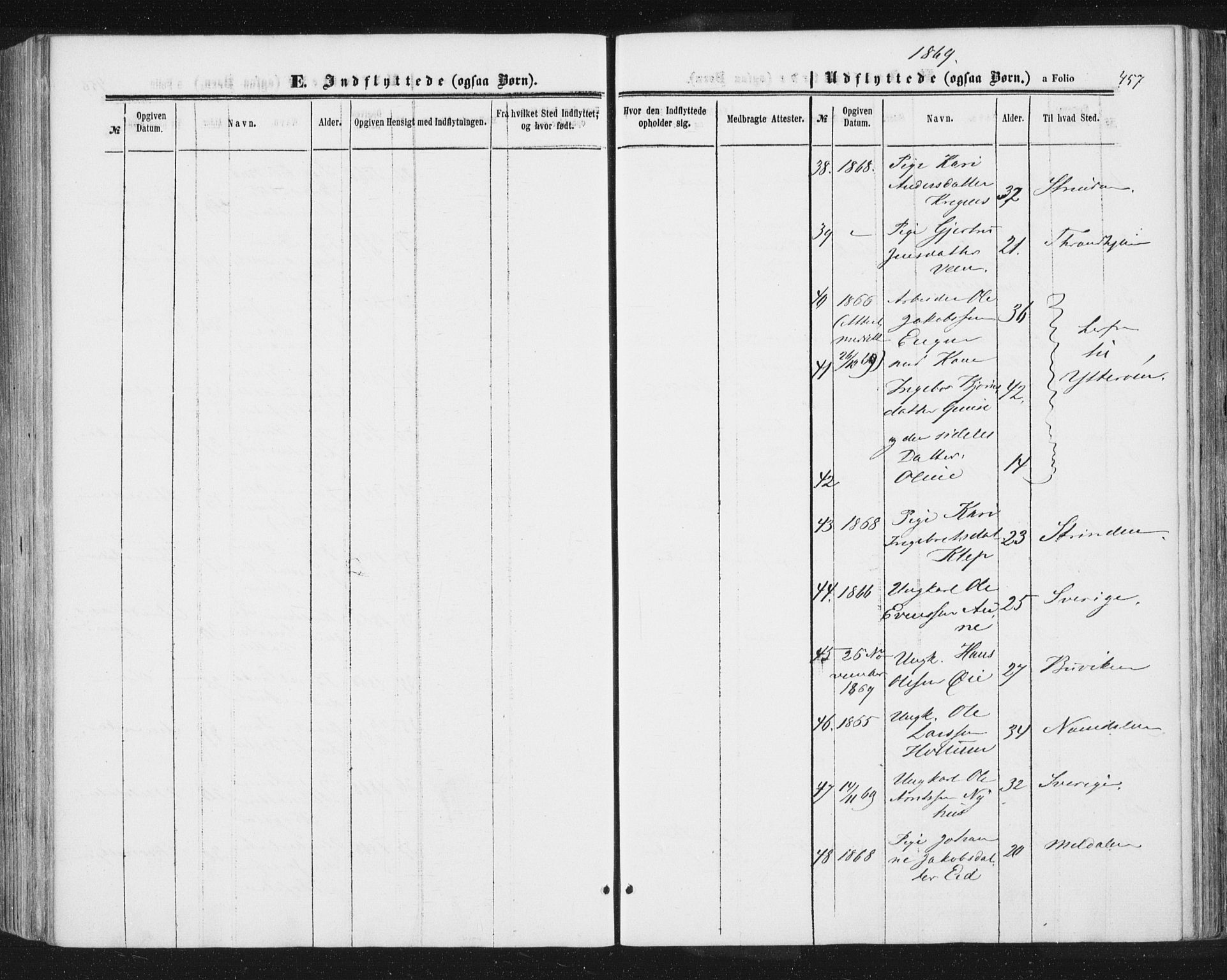 Ministerialprotokoller, klokkerbøker og fødselsregistre - Sør-Trøndelag, SAT/A-1456/691/L1077: Parish register (official) no. 691A09, 1862-1873, p. 457