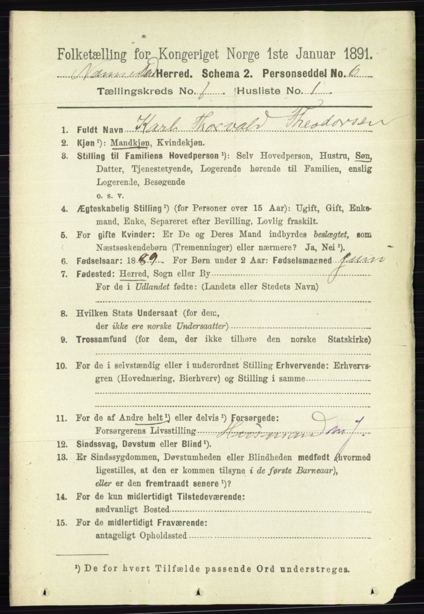 RA, 1891 census for 0238 Nannestad, 1891, p. 126