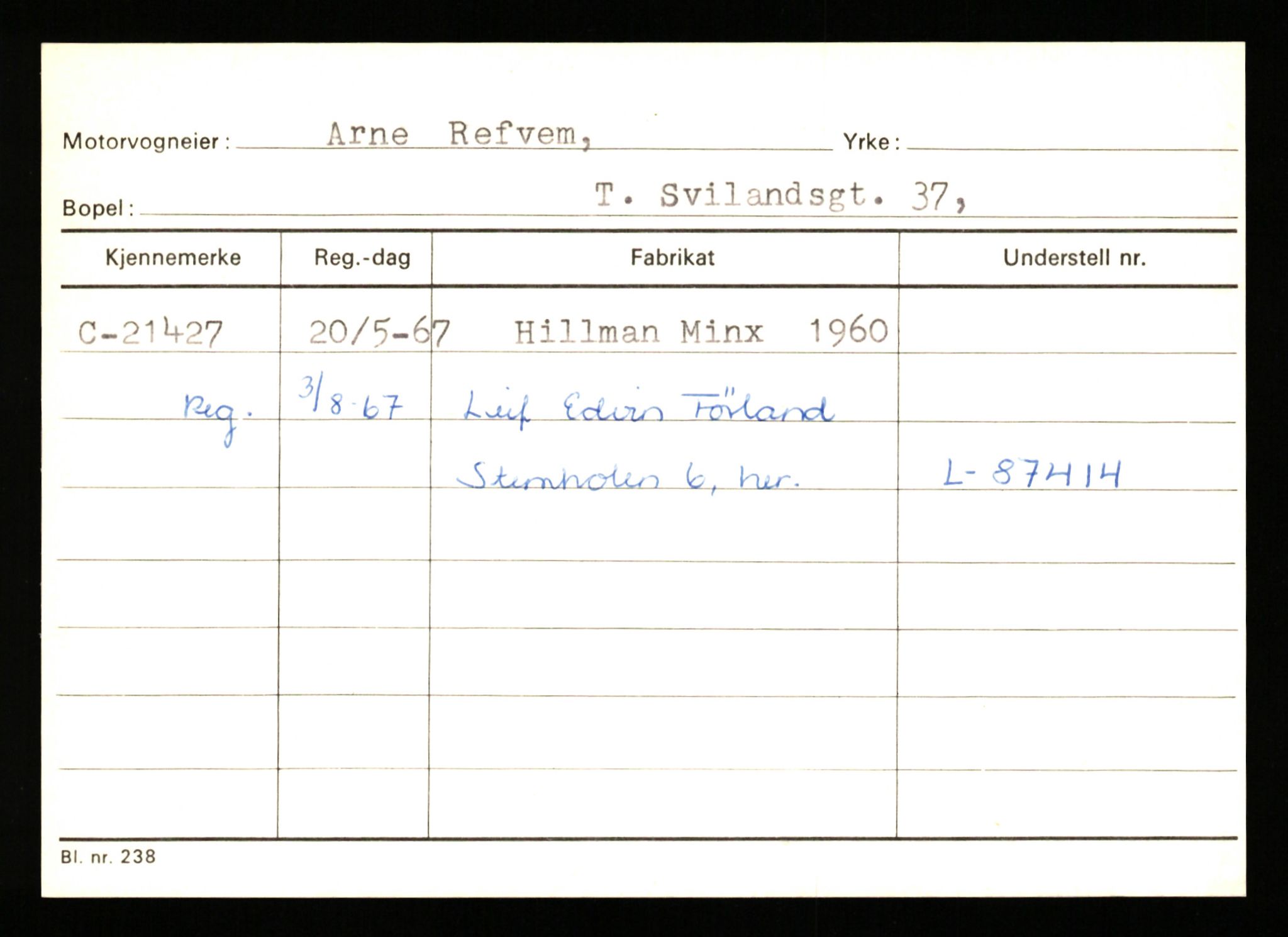 Stavanger trafikkstasjon, AV/SAST-A-101942/0/G/L0004: Registreringsnummer: 15497 - 22957, 1930-1971, p. 2671