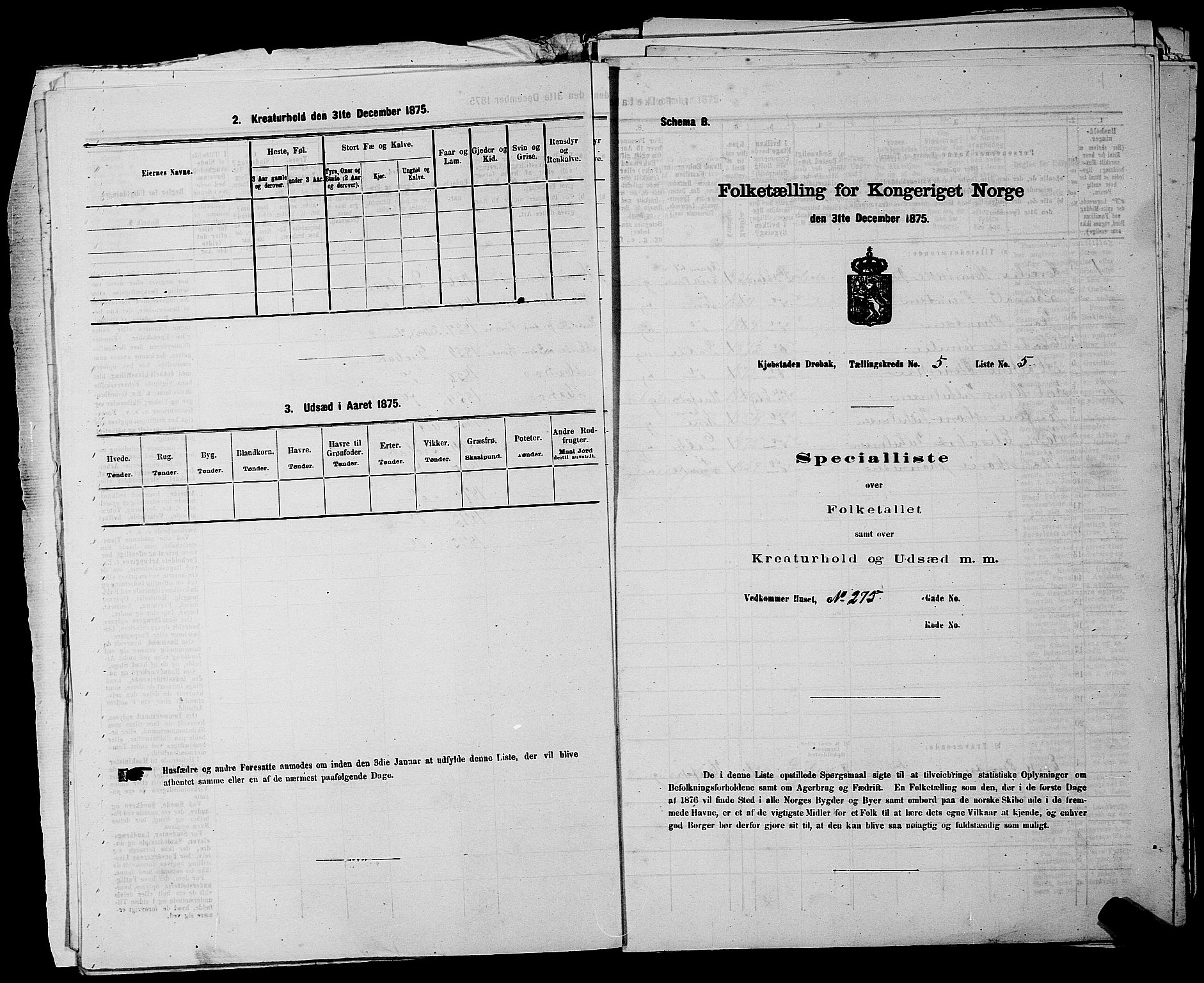 RA, 1875 census for 0203B Drøbak/Drøbak, 1875, p. 477