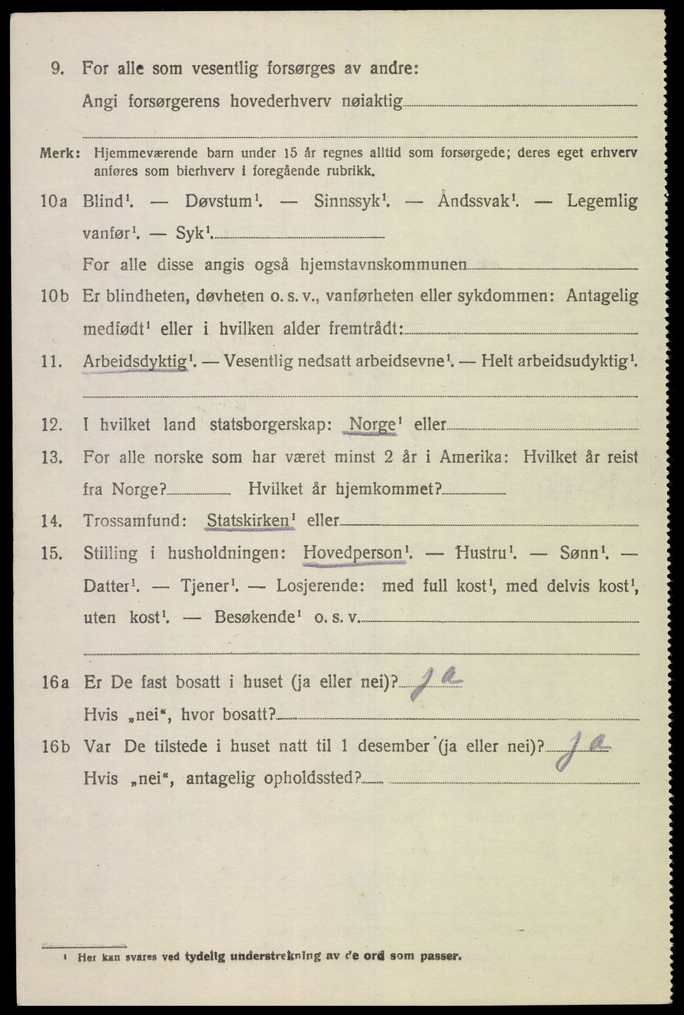 SAK, 1920 census for Holum, 1920, p. 2100