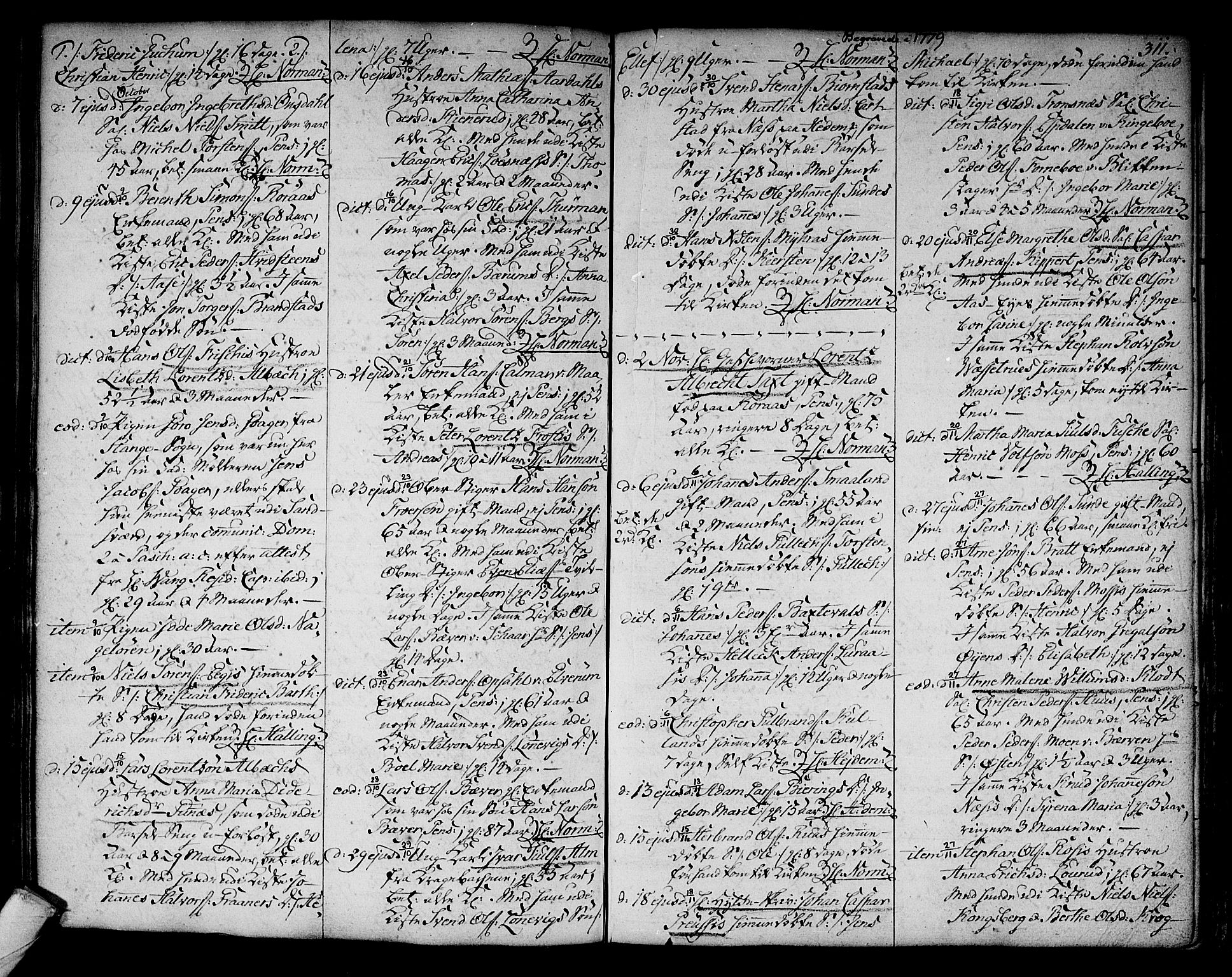 Kongsberg kirkebøker, SAKO/A-22/F/Fa/L0005: Parish register (official) no. I 5, 1769-1782, p. 311