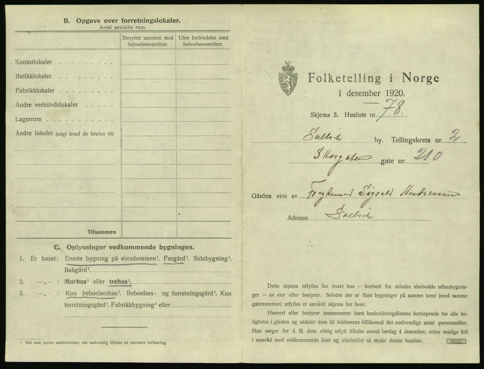 SAKO, 1920 census for Svelvik, 1920, p. 433