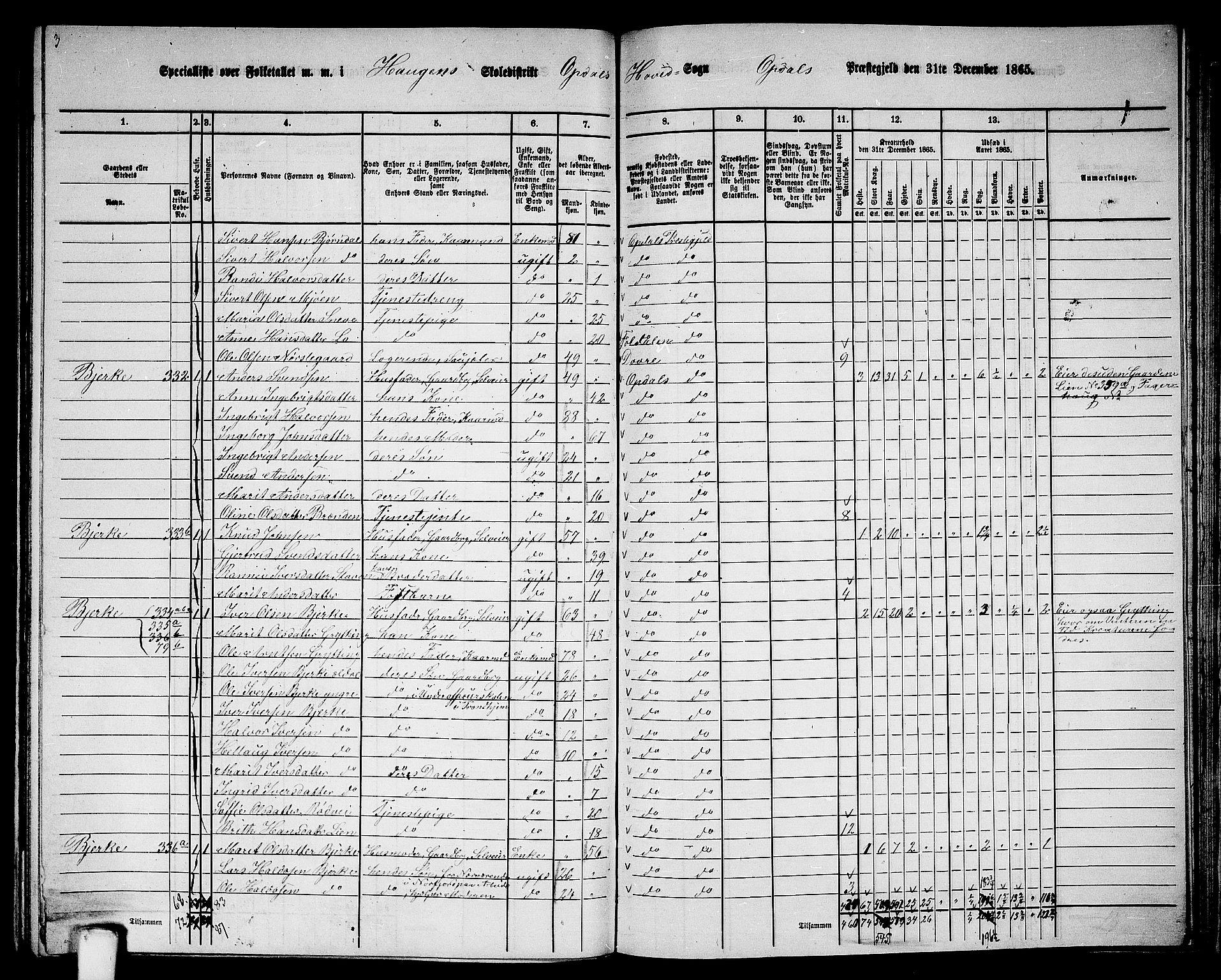 RA, 1865 census for Oppdal, 1865, p. 165