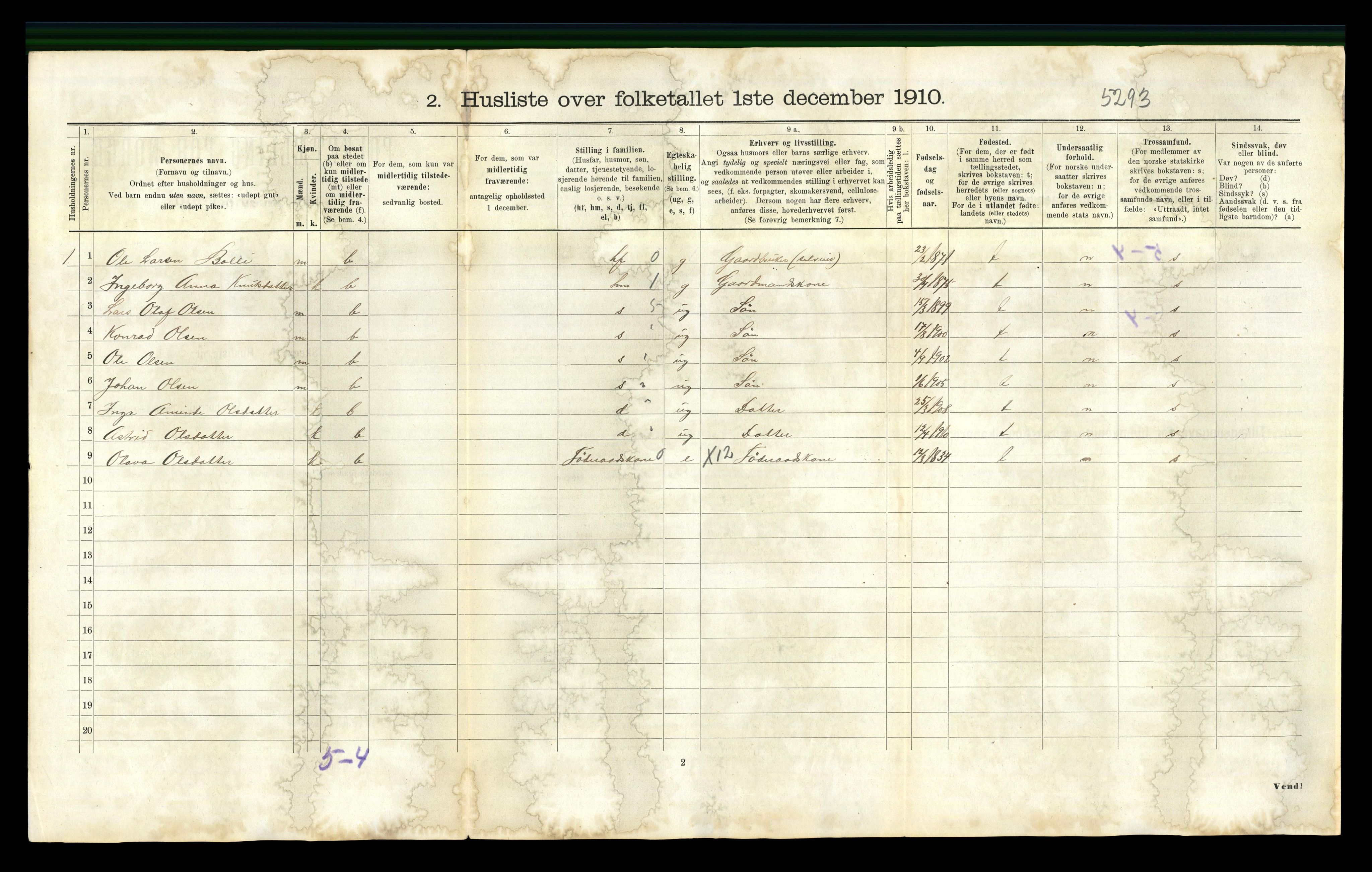 RA, 1910 census for Eide, 1910, p. 550