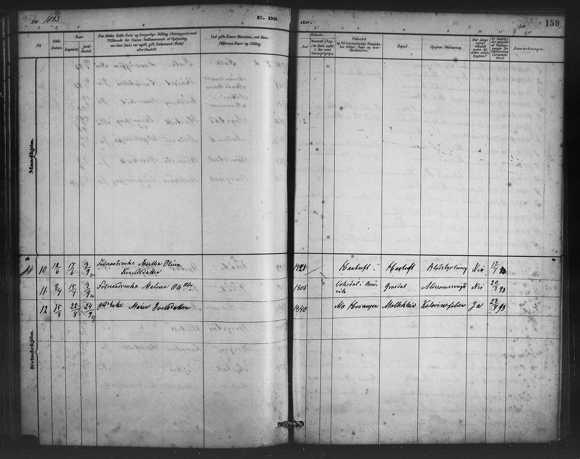 Alversund Sokneprestembete, AV/SAB-A-73901/H/Ha/Haa/Haac/L0001: Parish register (official) no. C 1, 1882-1900, p. 159