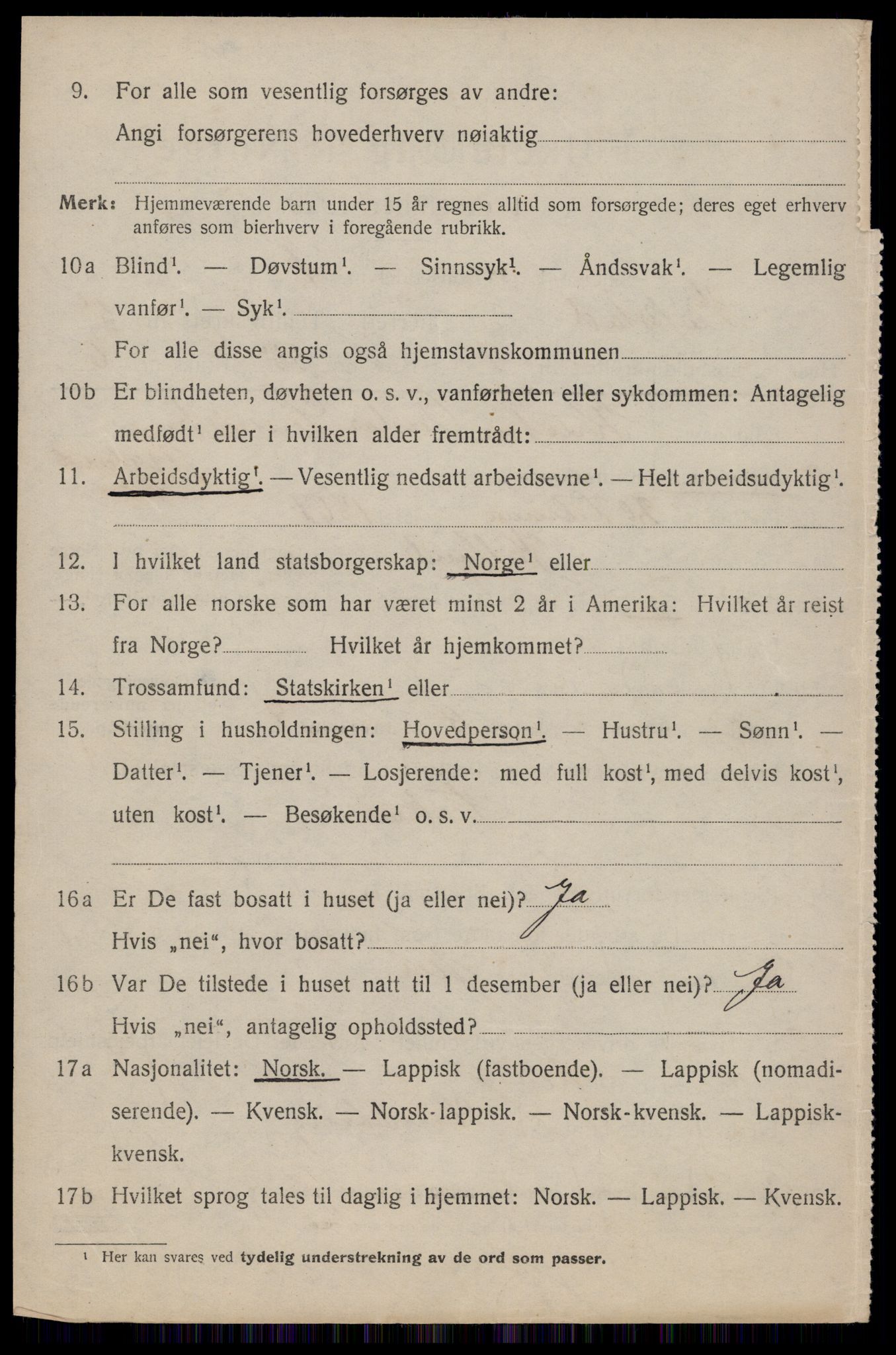 SAT, 1920 census for Flakstad, 1920, p. 3482