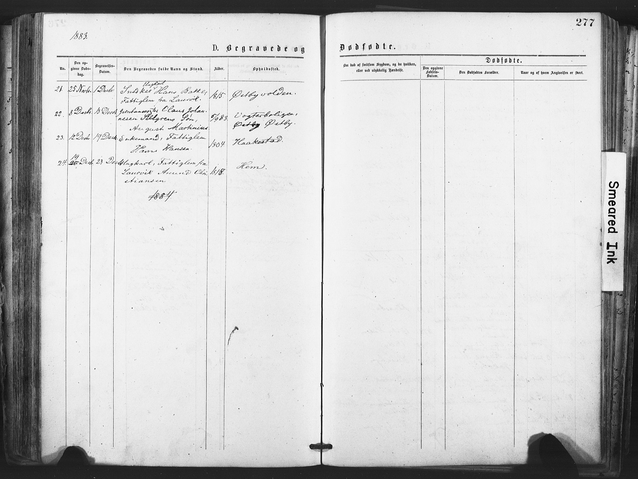 Tjølling kirkebøker, SAKO/A-60/F/Fa/L0008: Parish register (official) no. 8, 1877-1886, p. 277