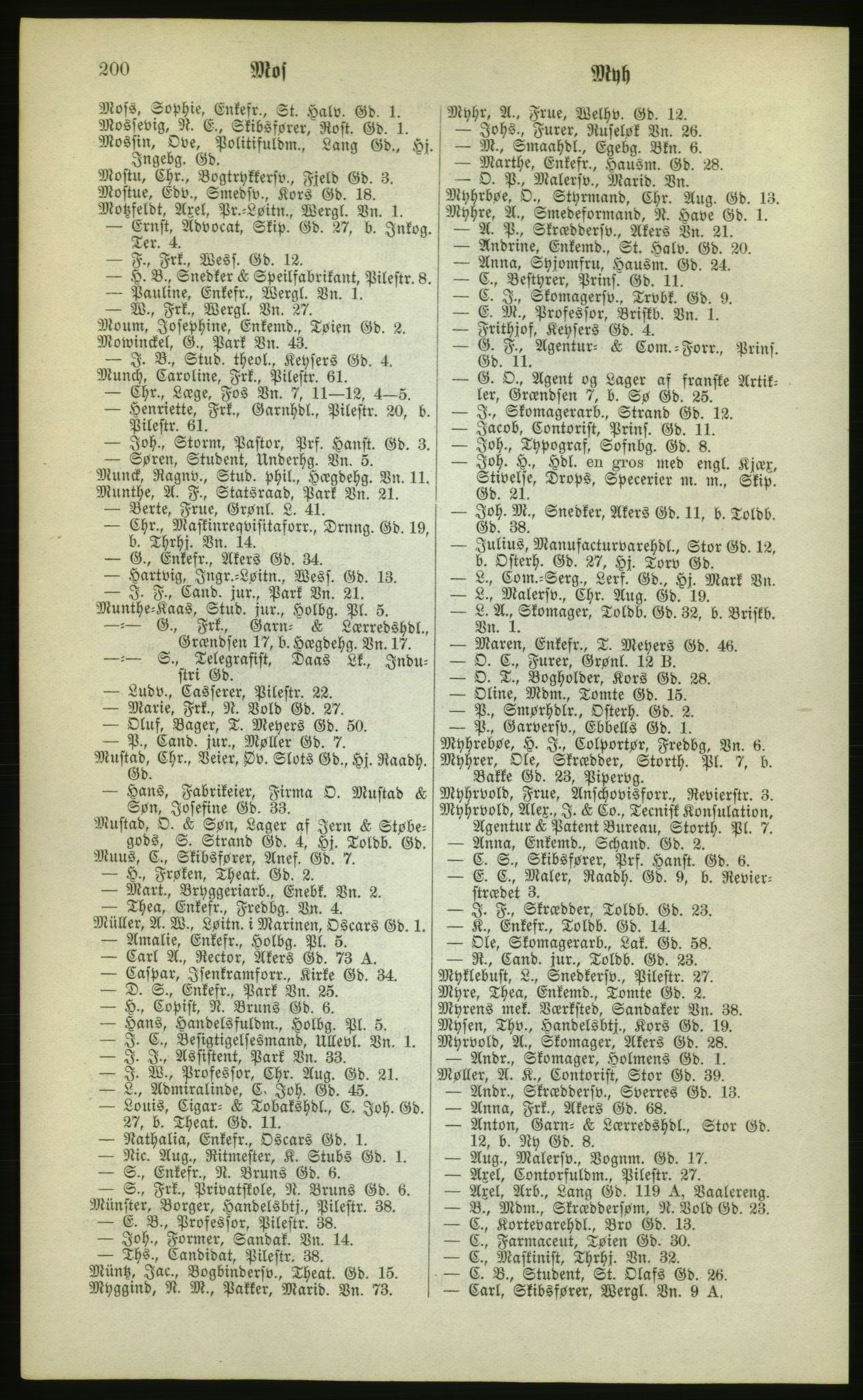 Kristiania/Oslo adressebok, PUBL/-, 1880, p. 200