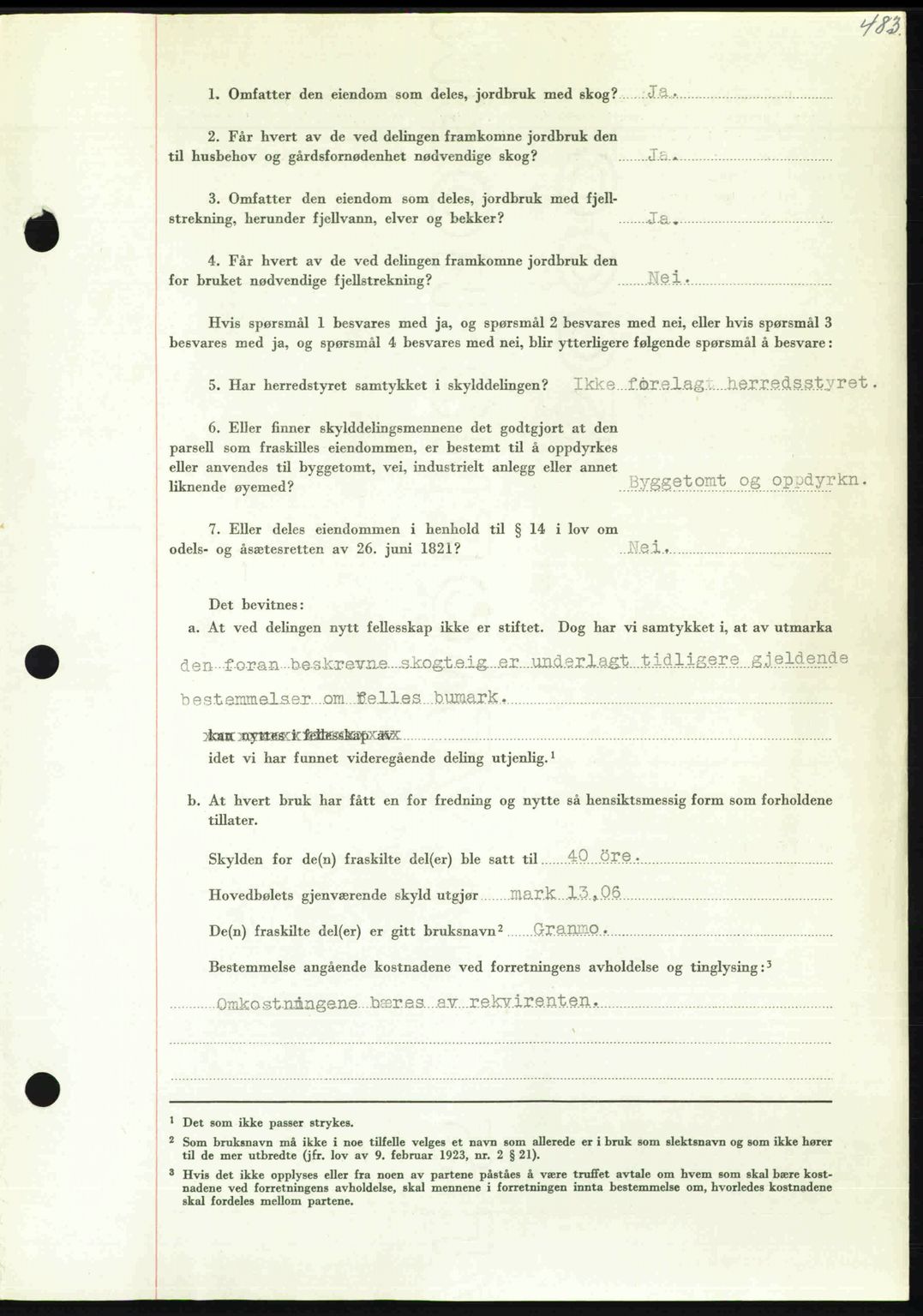 Nordmøre sorenskriveri, AV/SAT-A-4132/1/2/2Ca: Mortgage book no. A109, 1948-1948, Diary no: : 2749/1948