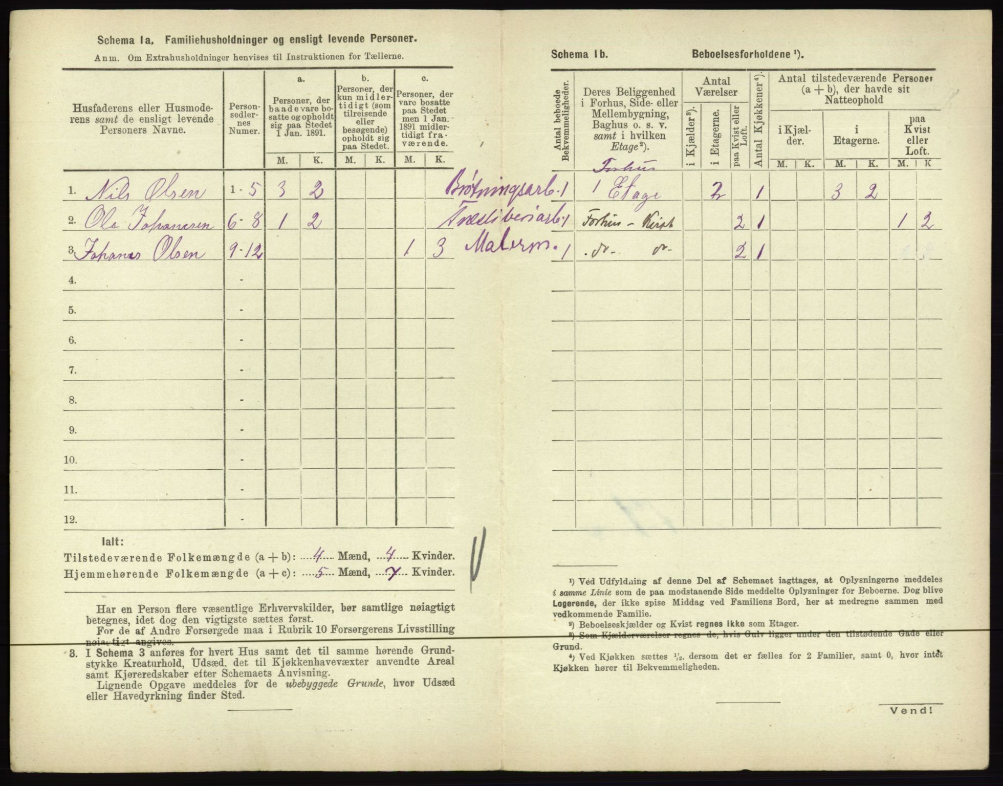 RA, 1891 census for 0601 Hønefoss, 1891, p. 266