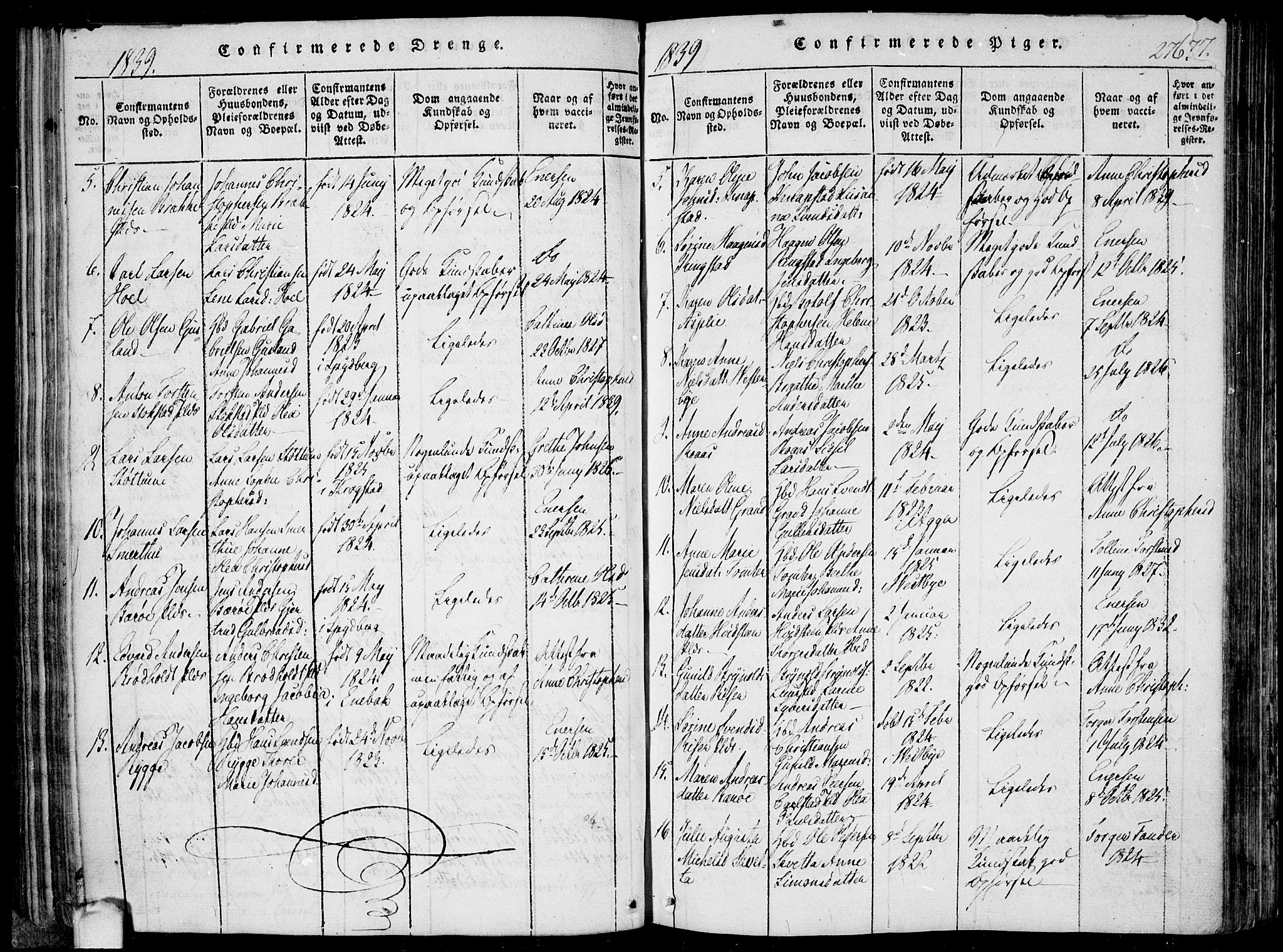 Hobøl prestekontor Kirkebøker, SAO/A-2002/F/Fa/L0002: Parish register (official) no. I 2, 1814-1841, p. 276