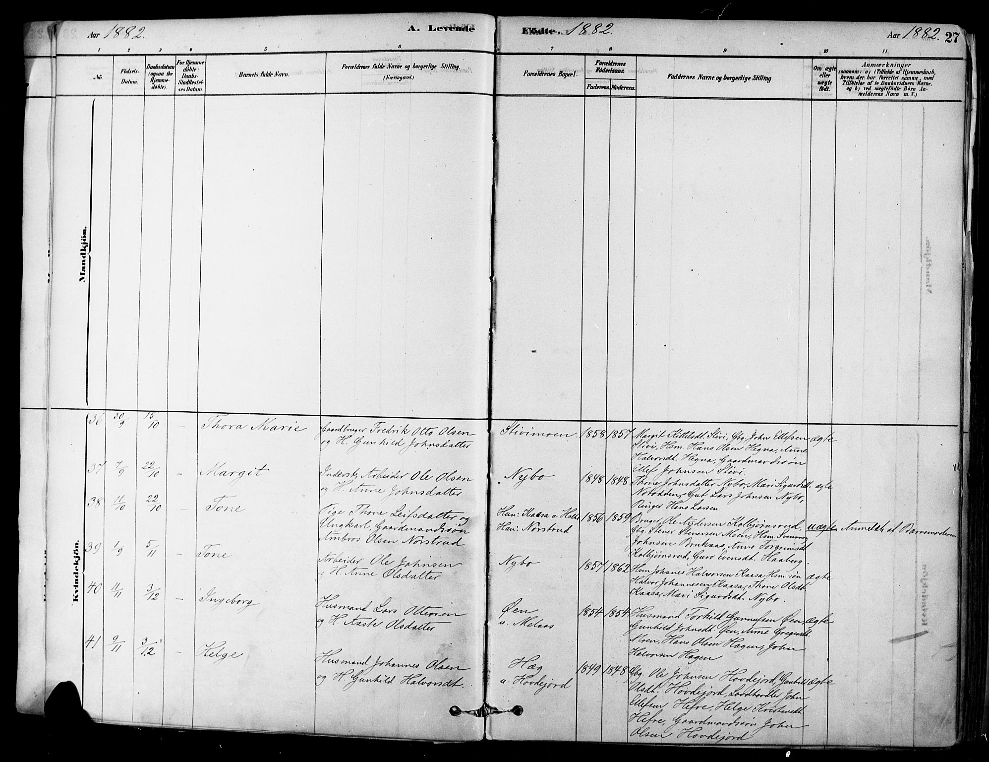 Heddal kirkebøker, AV/SAKO-A-268/F/Fa/L0008: Parish register (official) no. I 8, 1878-1903, p. 27