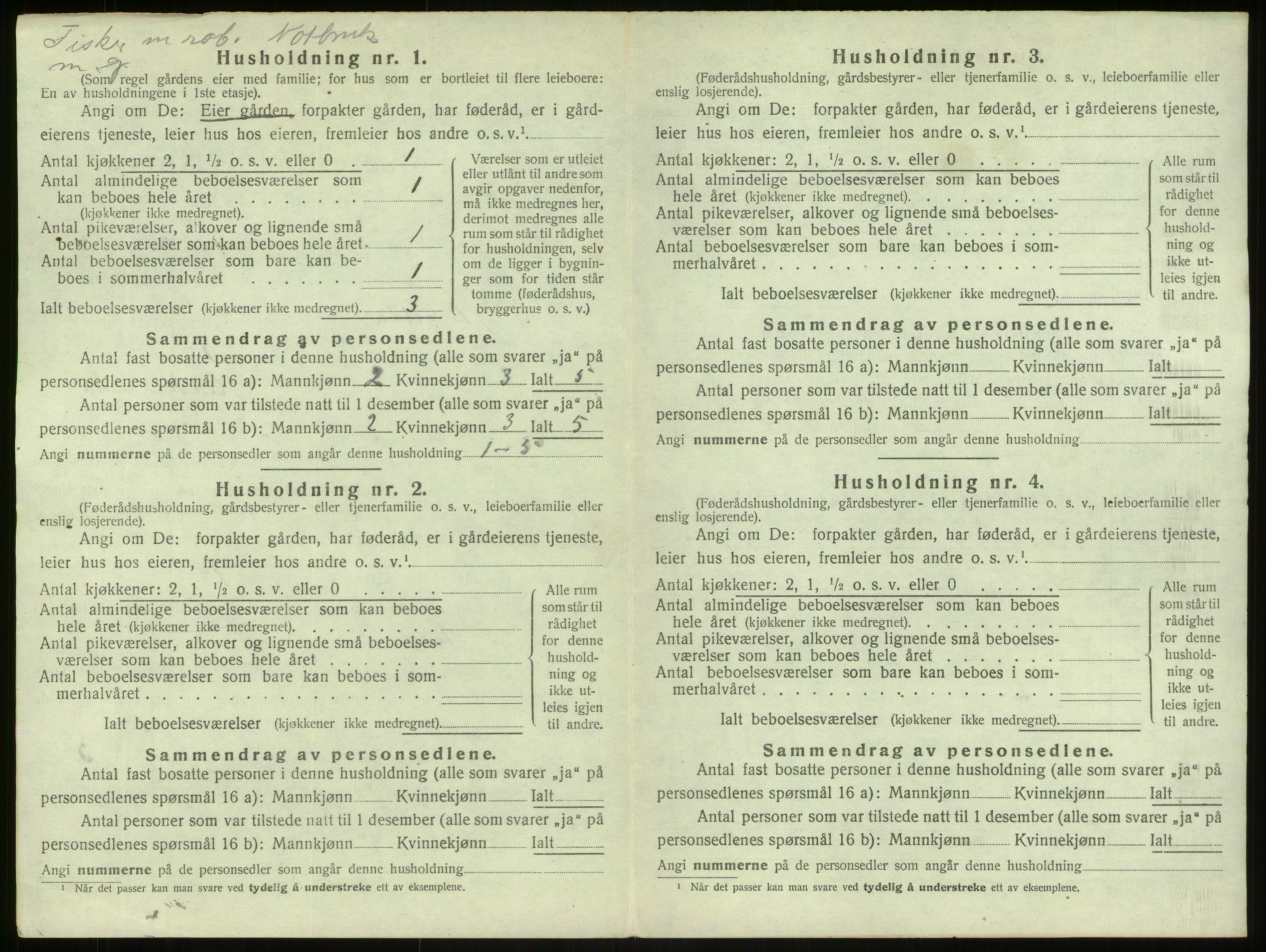 SAB, 1920 census for Herdla, 1920, p. 439