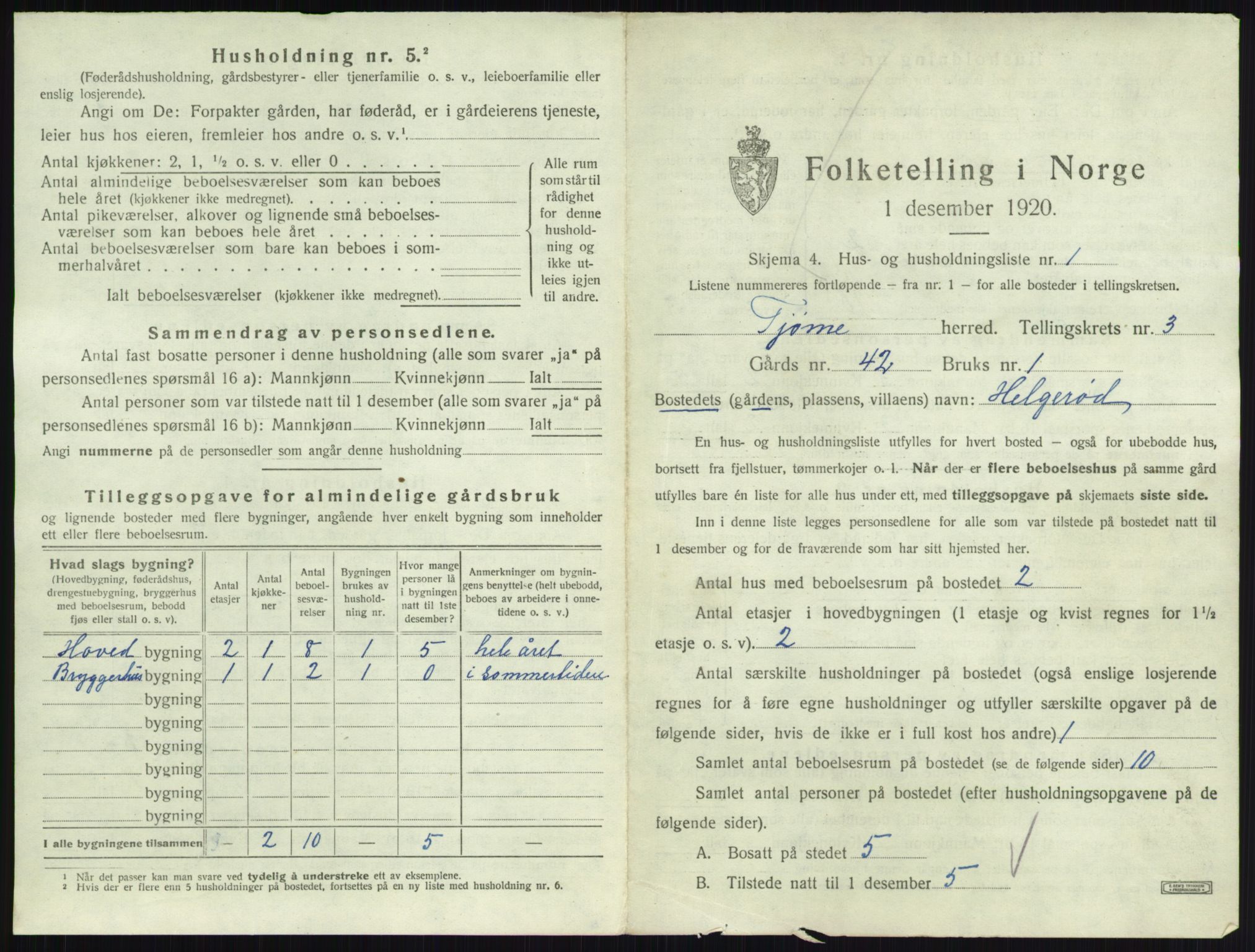 SAKO, 1920 census for Tjøme, 1920, p. 912