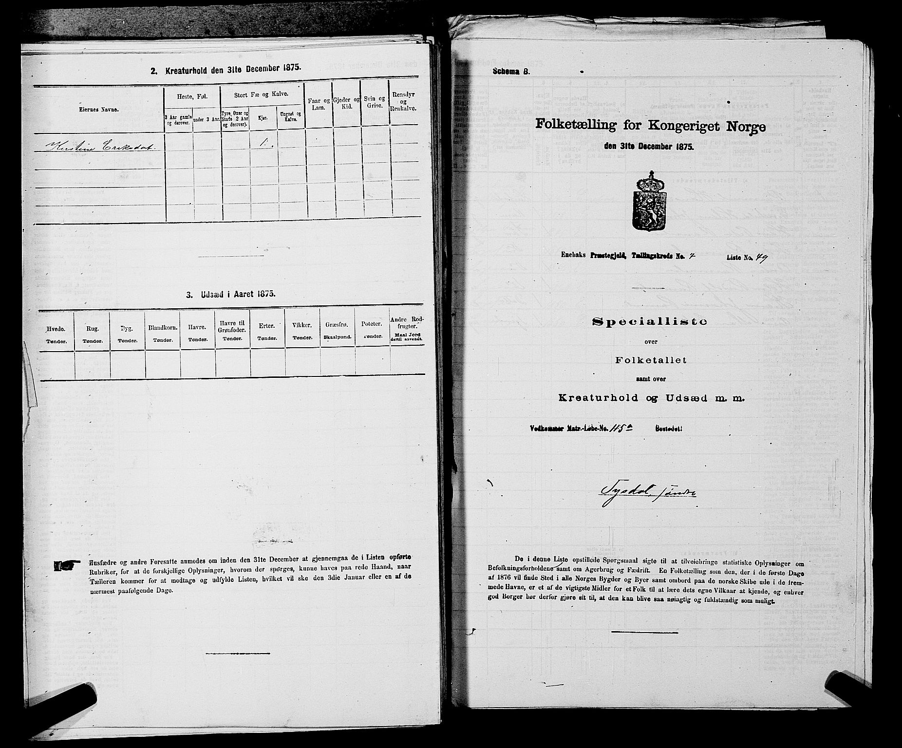 RA, 1875 census for 0229P Enebakk, 1875, p. 644