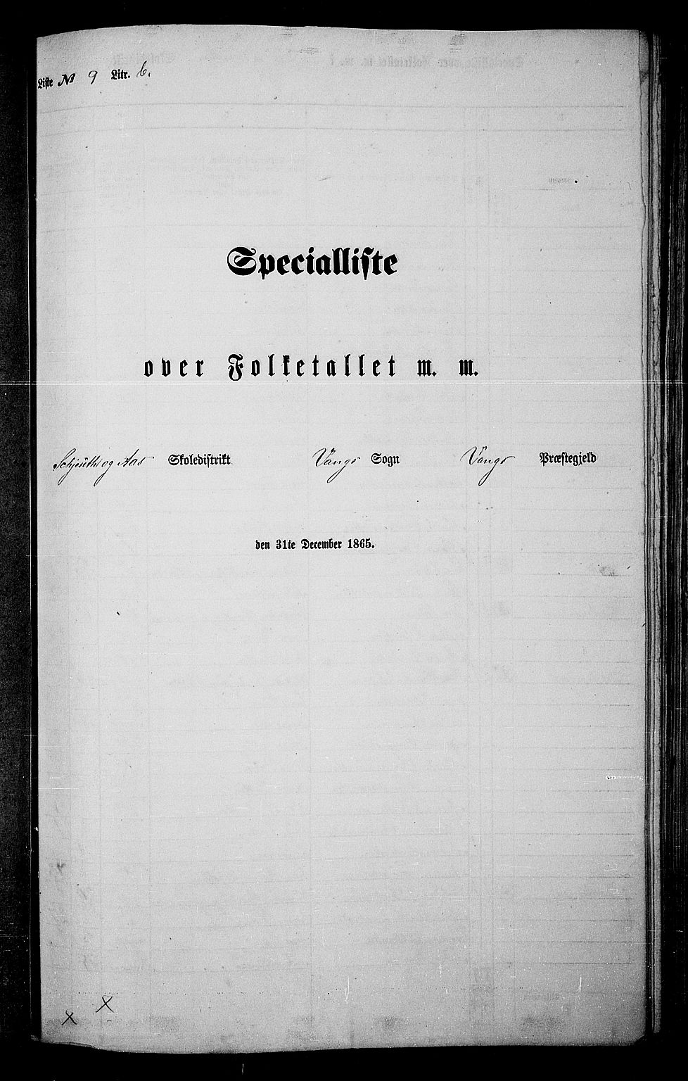 RA, 1865 census for Vang/Vang og Furnes, 1865, p. 252