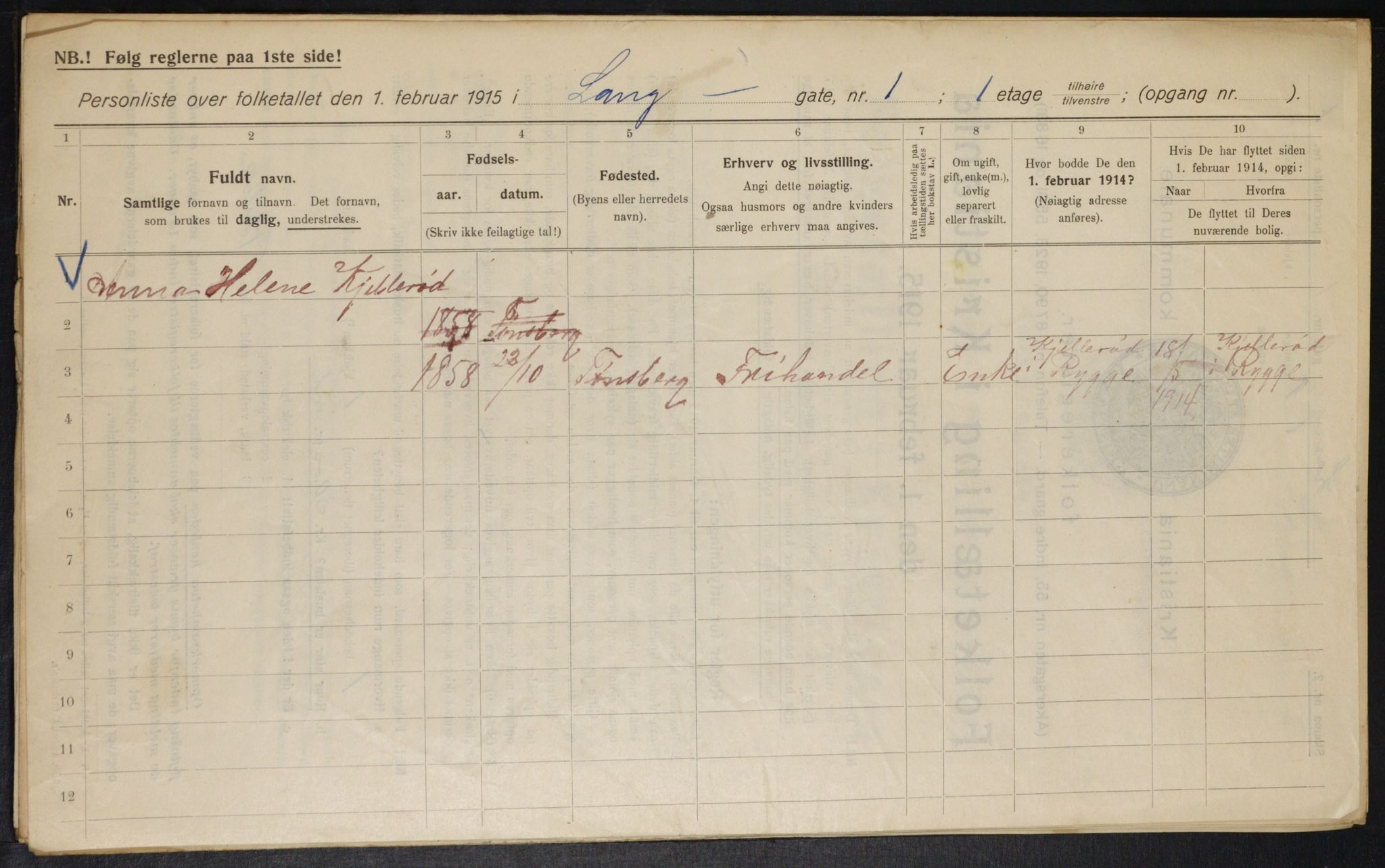 OBA, Municipal Census 1915 for Kristiania, 1915, p. 55933