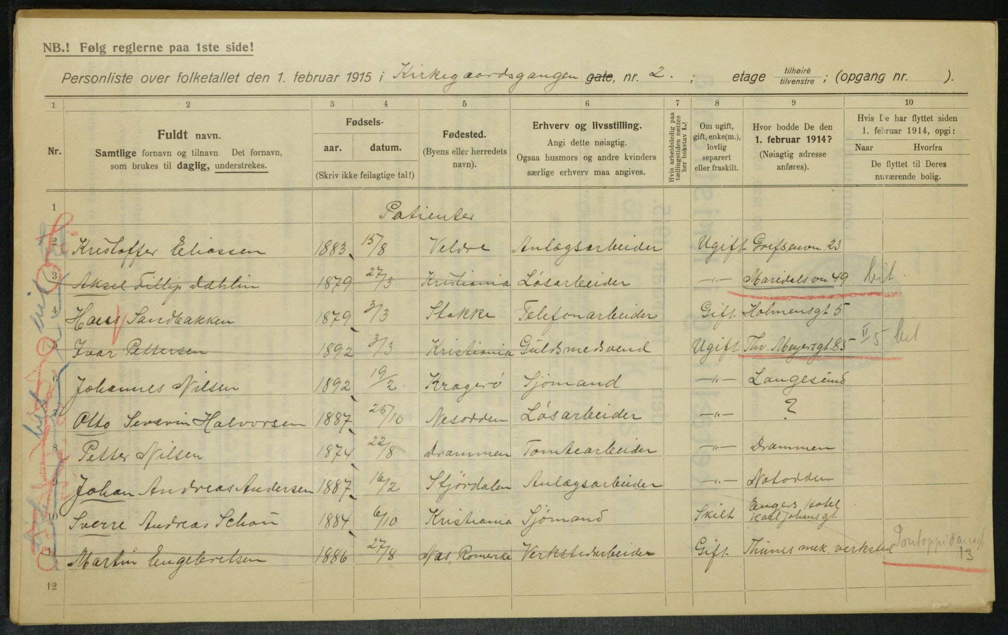 OBA, Municipal Census 1915 for Kristiania, 1915, p. 49527