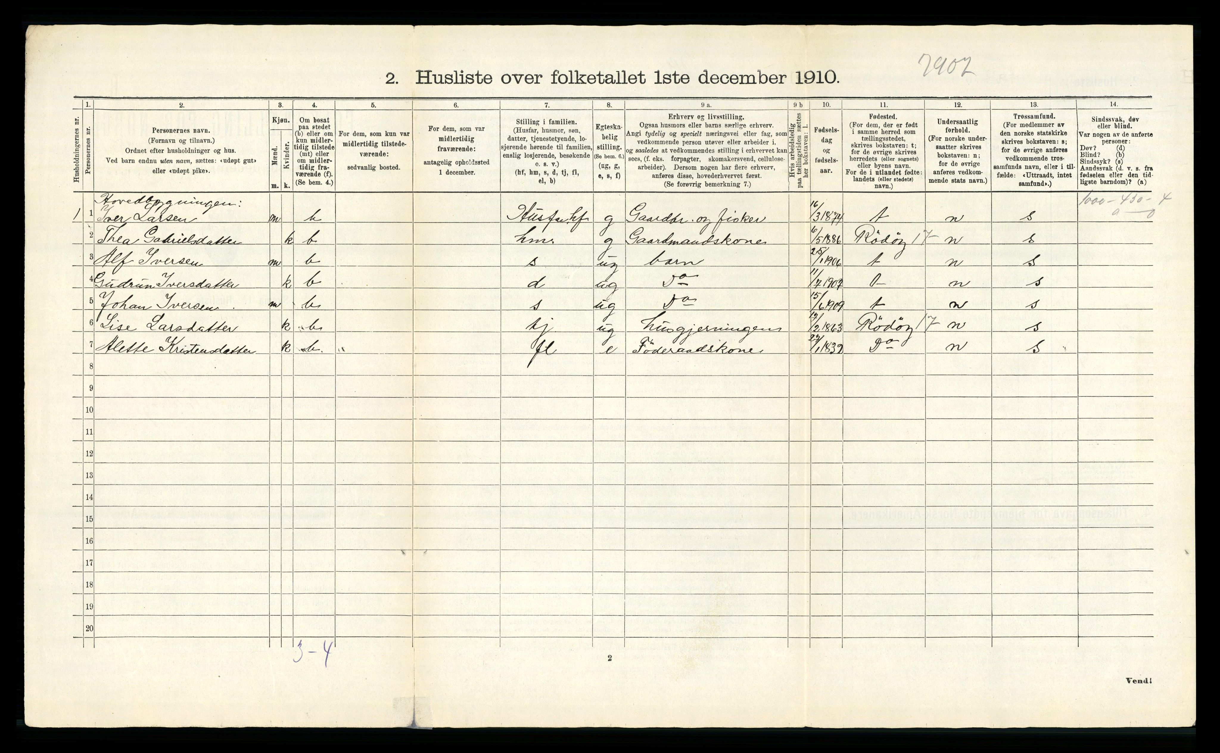 RA, 1910 census for Meløy, 1910, p. 55