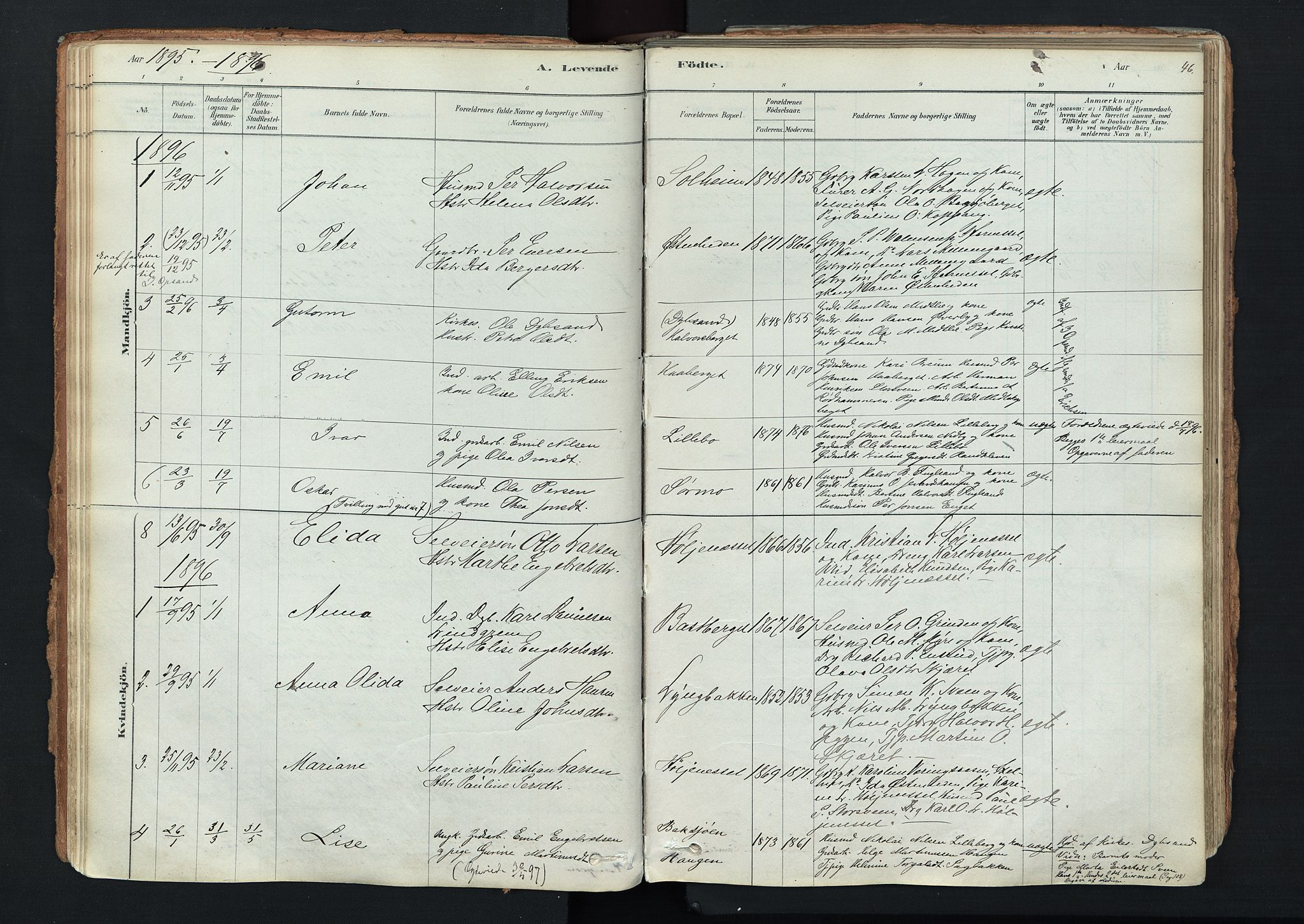 Trysil prestekontor, AV/SAH-PREST-046/H/Ha/Haa/L0011: Parish register (official) no. 11, 1878-1912, p. 46