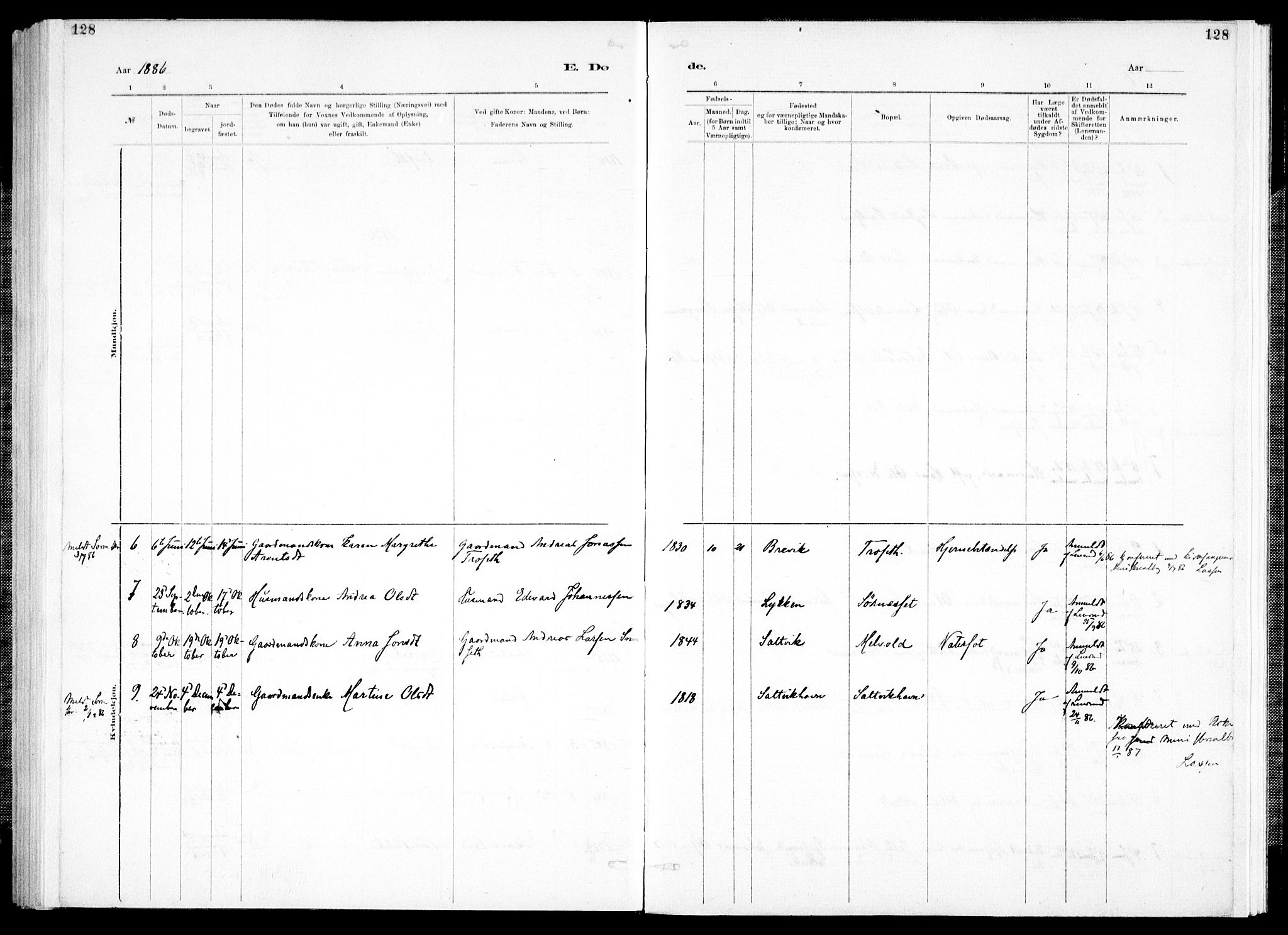 Ministerialprotokoller, klokkerbøker og fødselsregistre - Nord-Trøndelag, SAT/A-1458/733/L0325: Parish register (official) no. 733A04, 1884-1908, p. 128