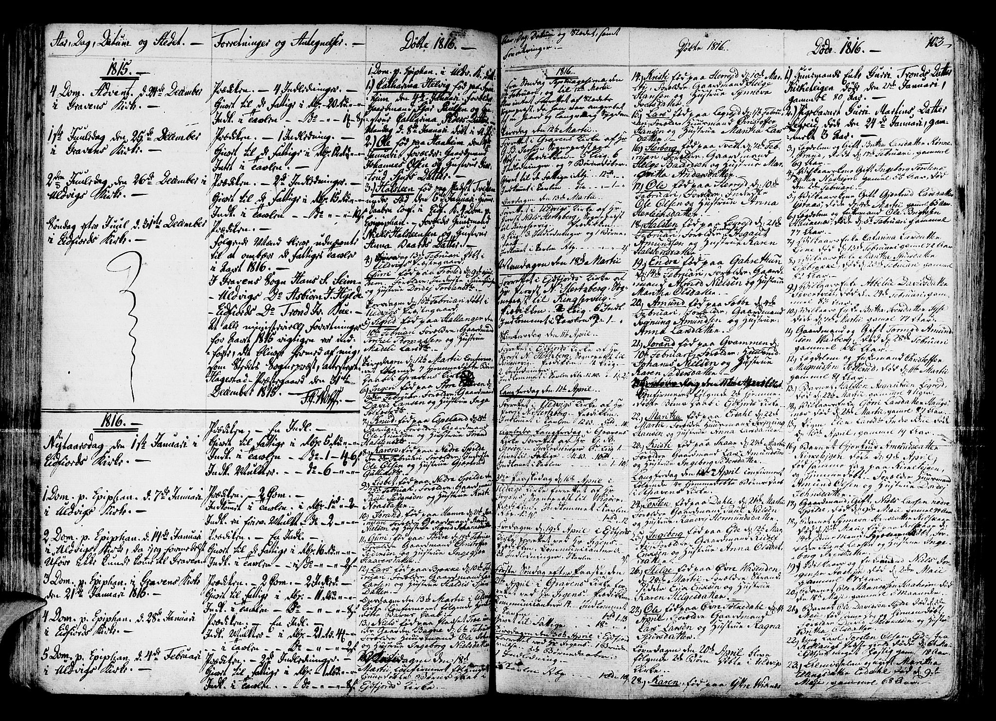 Ulvik sokneprestembete, SAB/A-78801/H/Haa: Parish register (official) no. A 11, 1793-1838, p. 103