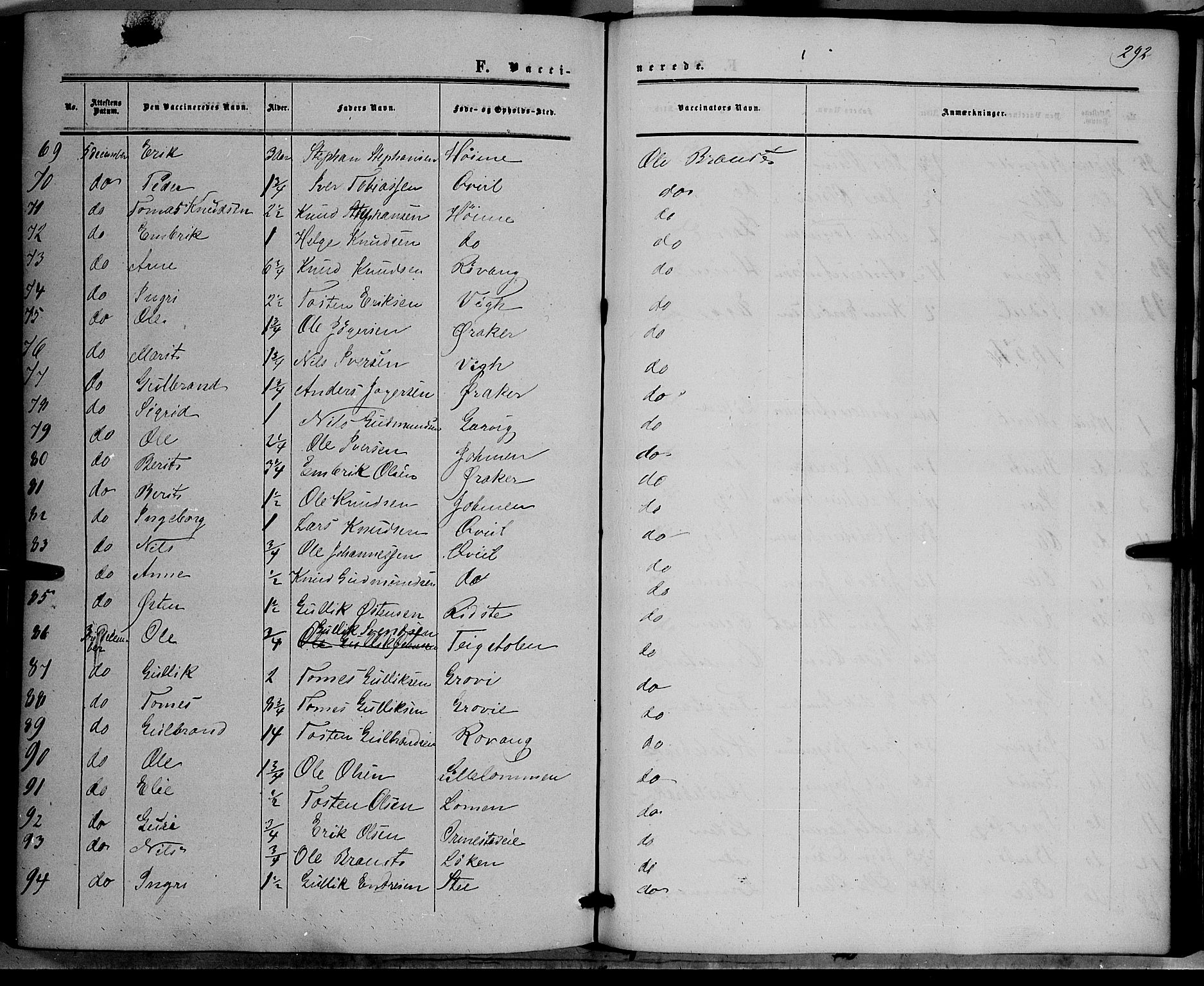 Vestre Slidre prestekontor, SAH/PREST-136/H/Ha/Haa/L0002: Parish register (official) no. 2, 1856-1864, p. 292