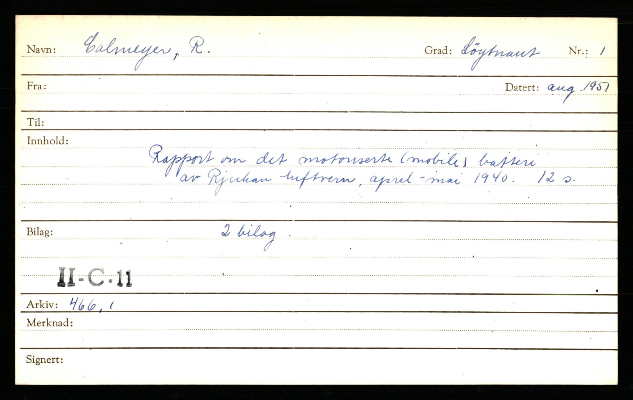 Forsvaret, Forsvarets krigshistoriske avdeling, RA/RAFA-2017/E/Ed/L0155: FKA:  Forfatterkartotek A - E., 1945-1979, p. 1172